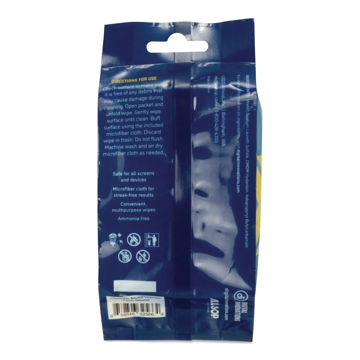 Digital Innovations ScreenDr Device and Screen Cleaning Wipes, 10-Ply, 6.88" x 3.9", Unscented, White/Gray, 20/Pack Digital Innovations Flipcost