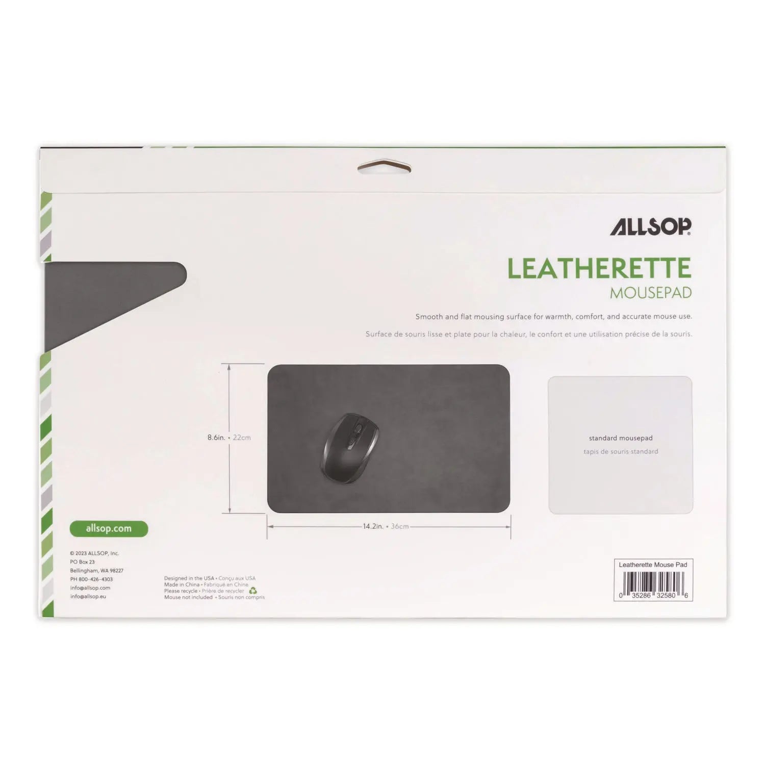 Allsop® Mouse Pad, 14.2 x 8.66 x 0.25, Black Allsop® Flipcost