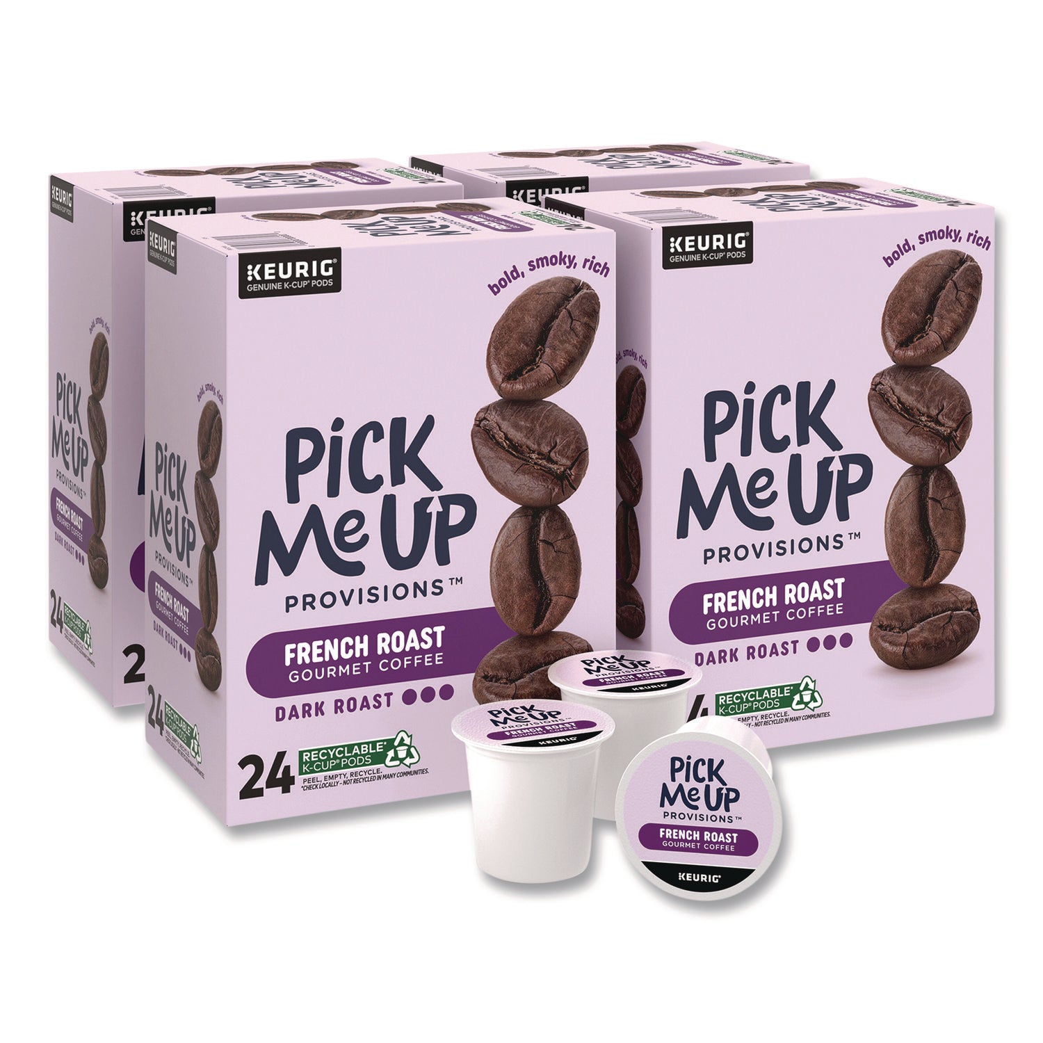 Pick Me Up Provisions™ French Roast Coffee K-Cups, 24/Box, 4 Boxes/Carton