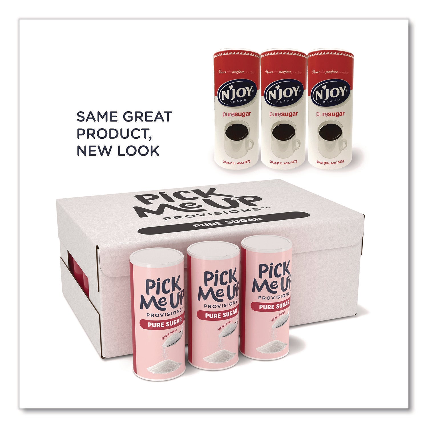 Pick Me Up Provisions™ Pure Sugar, 20 oz Canister, 24/Carton