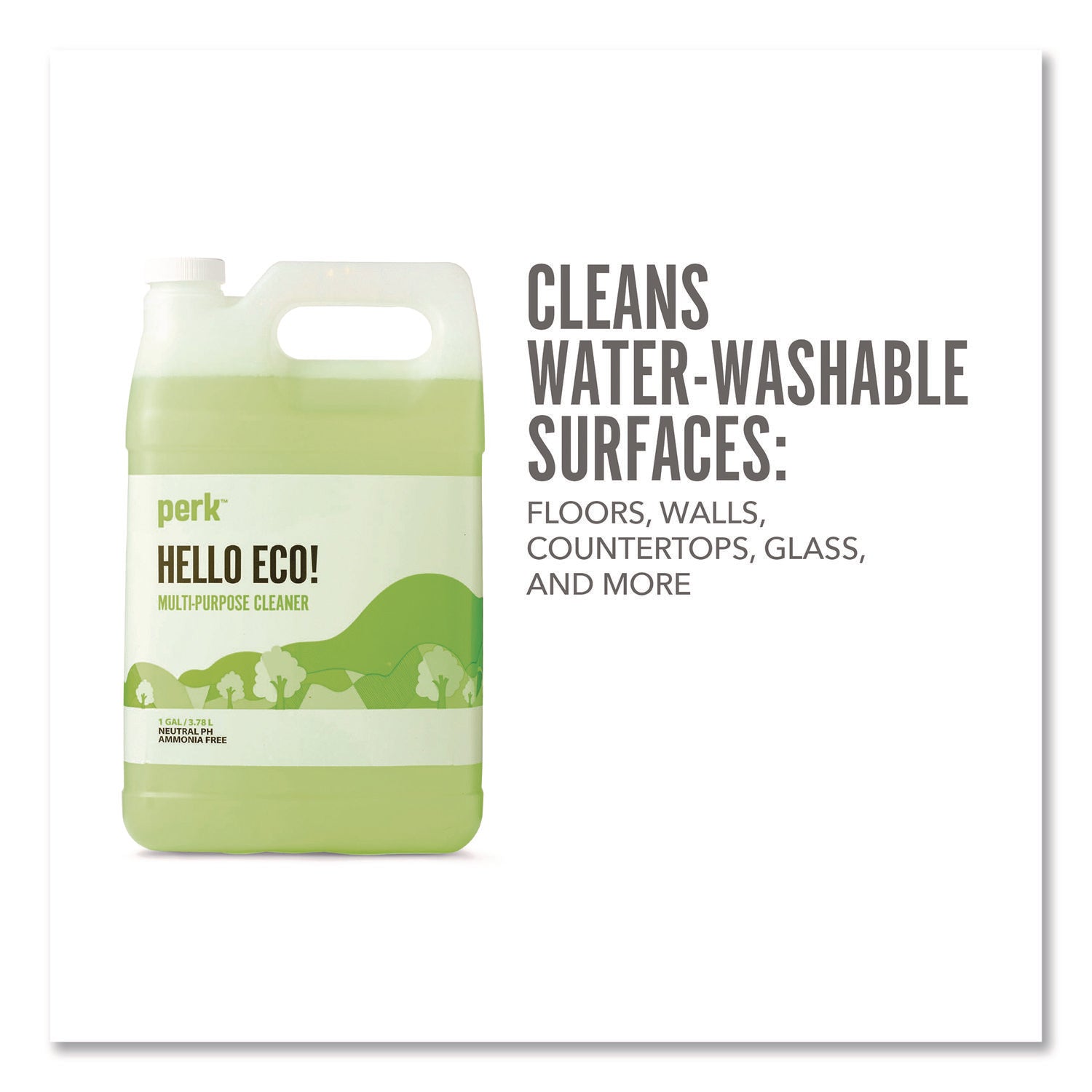 Perk™ Hello Eco Multi-Purpose Cleaner Refill, Citrus Scent, 1 gal Bottle
