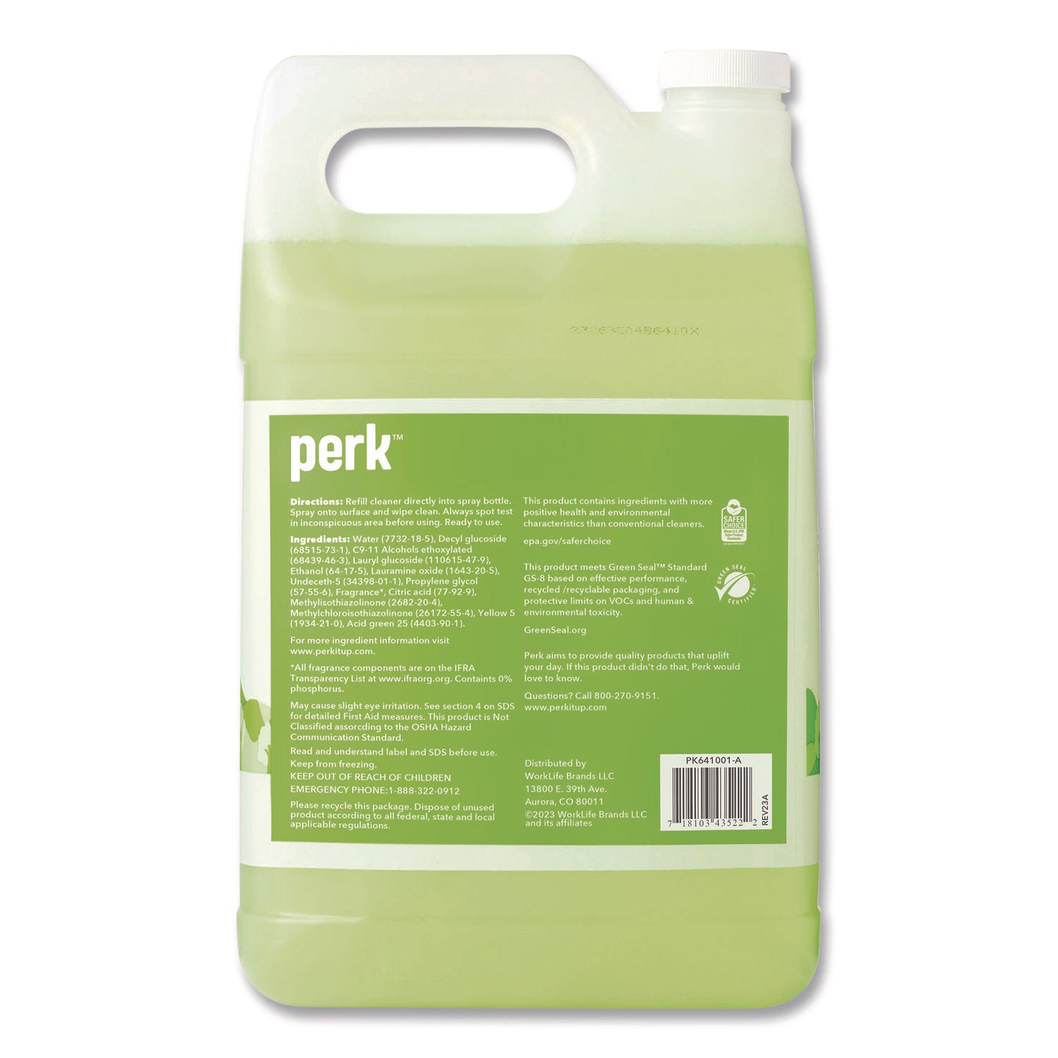 Perk™ Hello Eco Multi-Purpose Cleaner Refill, Citrus Scent, 1 gal Bottle
