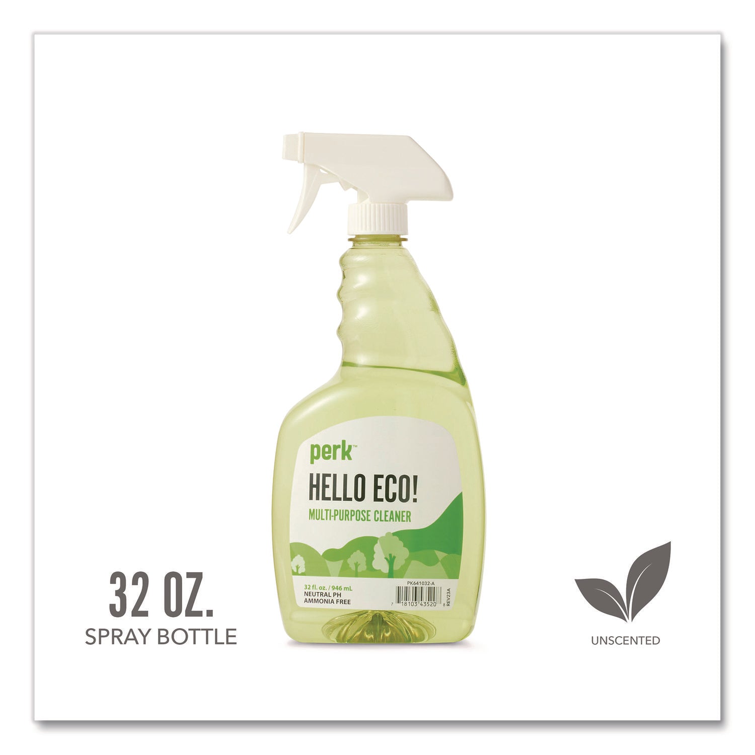 Perk™ Hello Eco Multi-Purpose Cleaner, Citrus Scent, 32 oz Spray Bottle