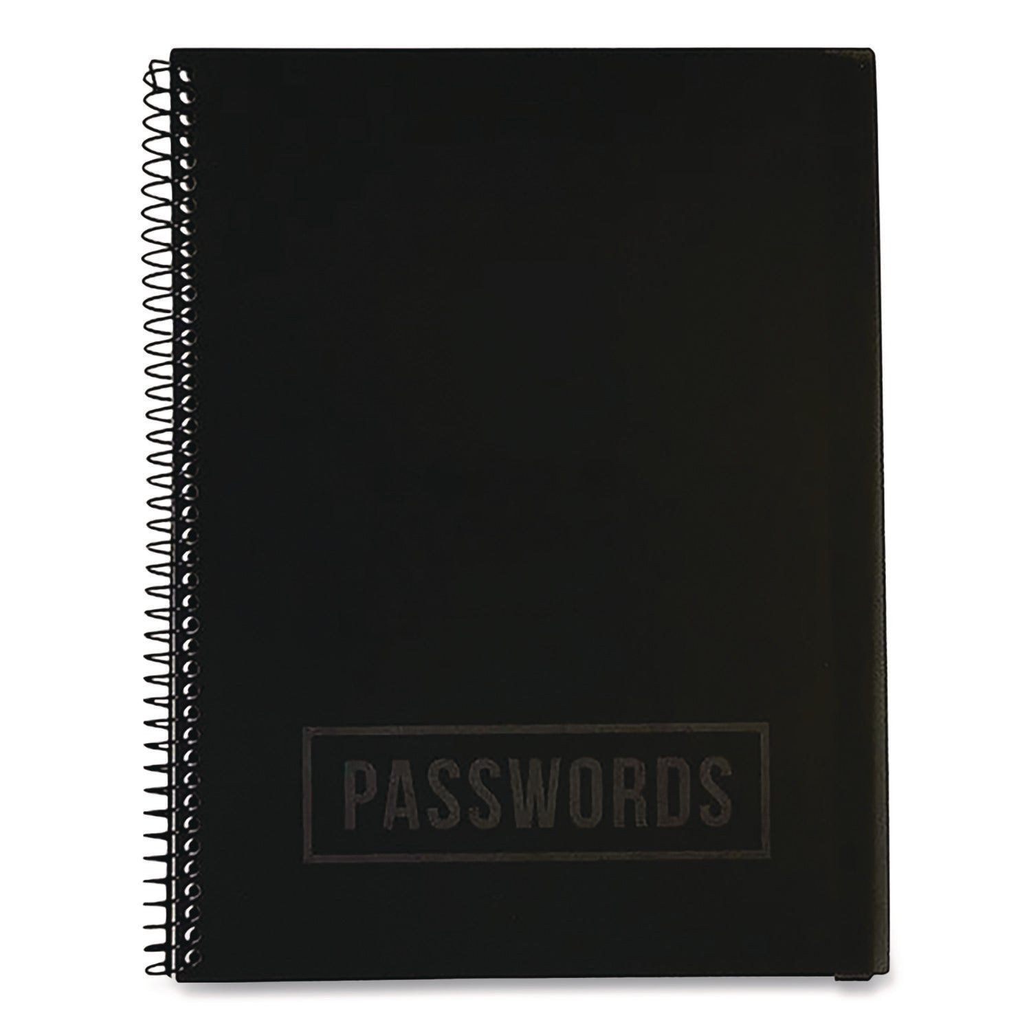 RE-Focus The Creative Office Large Password Log Book, 384 Total Entries, 4 Entries/Page, Black Plastic Cover, (48) 10 x 7.5 Sheets