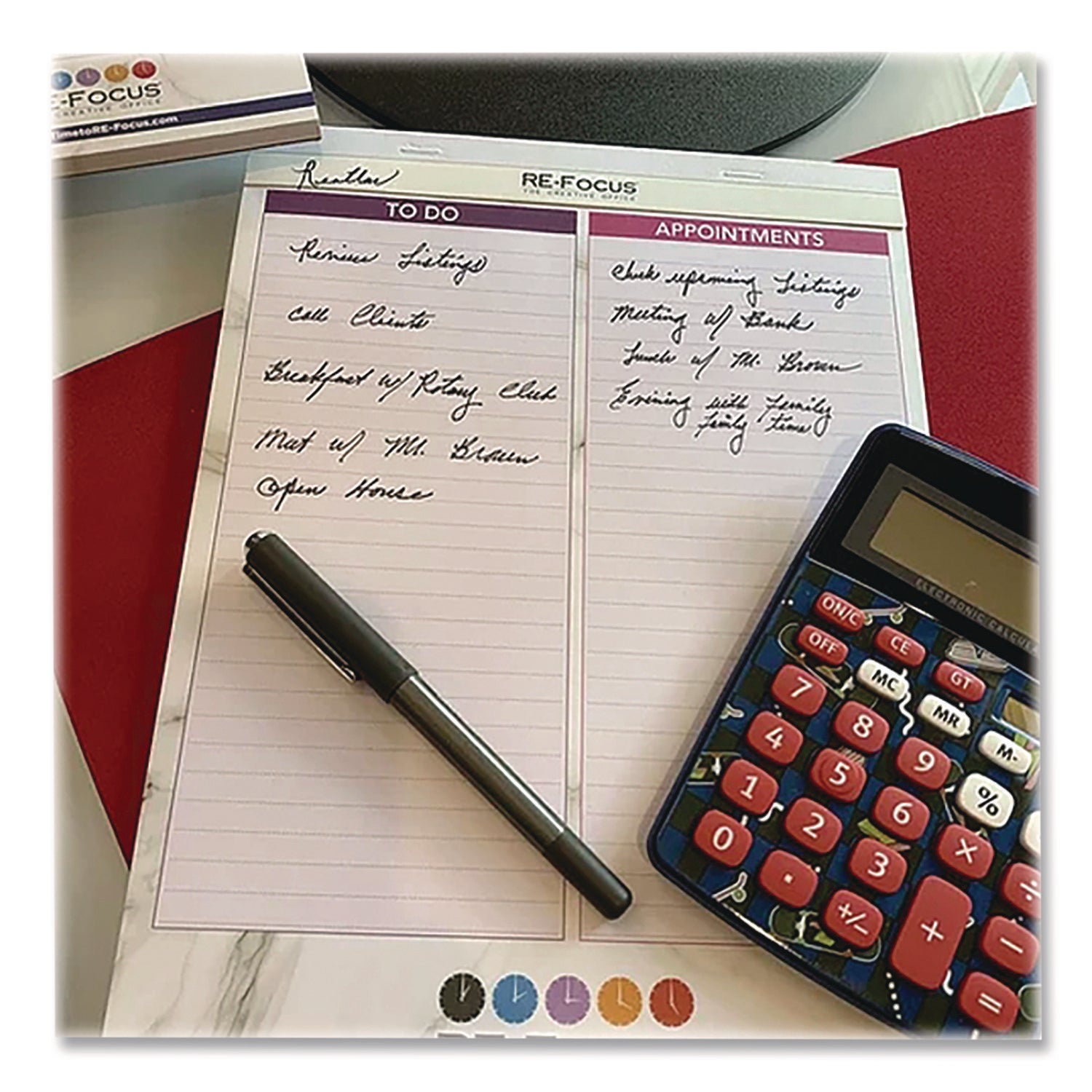 RE-Focus The Creative Office Premium Legal Pads To-Do/Appointment Lists, List Format, (30) Light Purple/Dark Purple/White Marble 8.5 x 11 Sheets, 2/Pack
