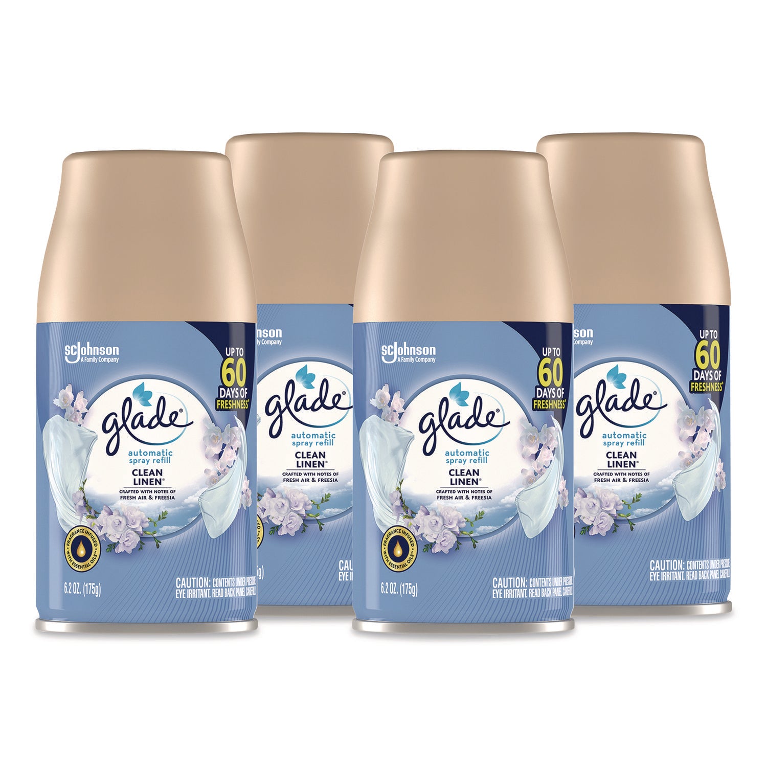 Glade® Automatic Air Freshener, Clean Linen, 6.2 oz Can, 4/Pack