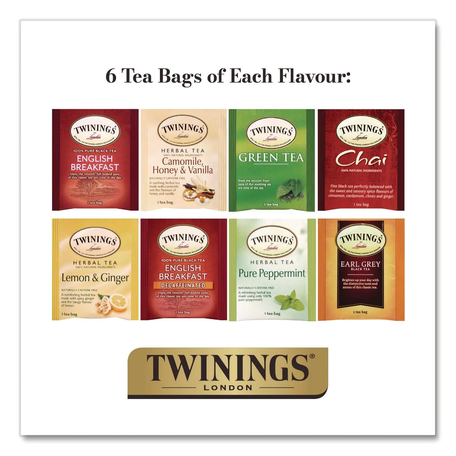 TWININGS® Classics Collection Assorted Tea Bags, 48/Box TWININGS® Flipcost