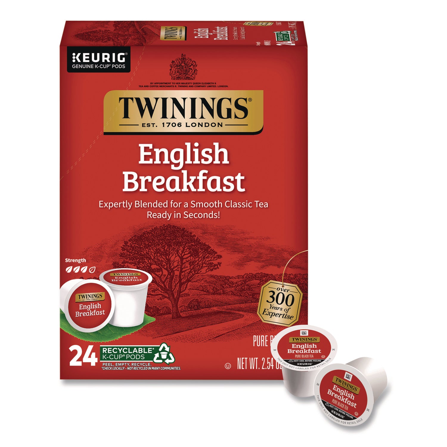 TWININGS® Tea K-Cups, English Breakfast. 0.11, 24/Box