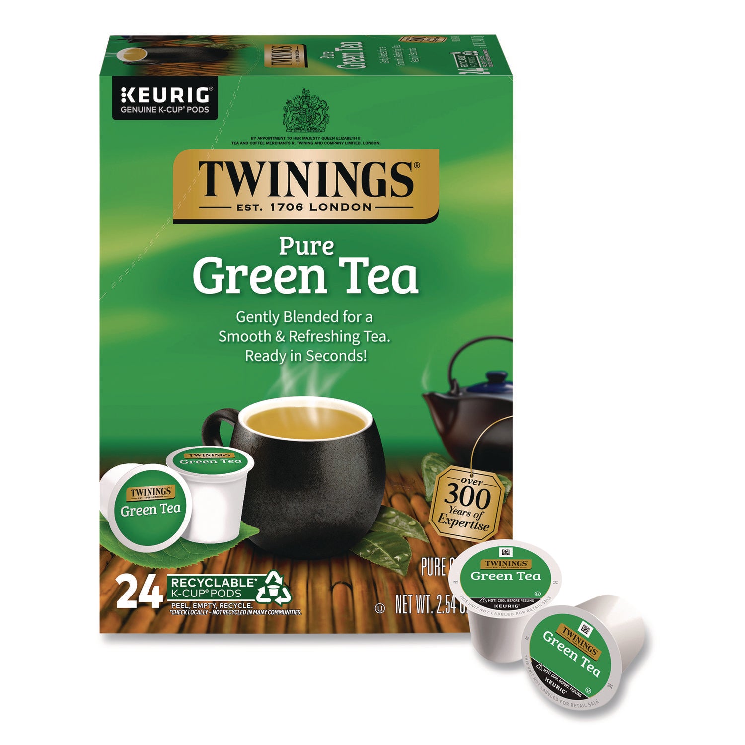 TWININGS® Tea K-Cups, Green Tea, 0.11 oz, 24/Box