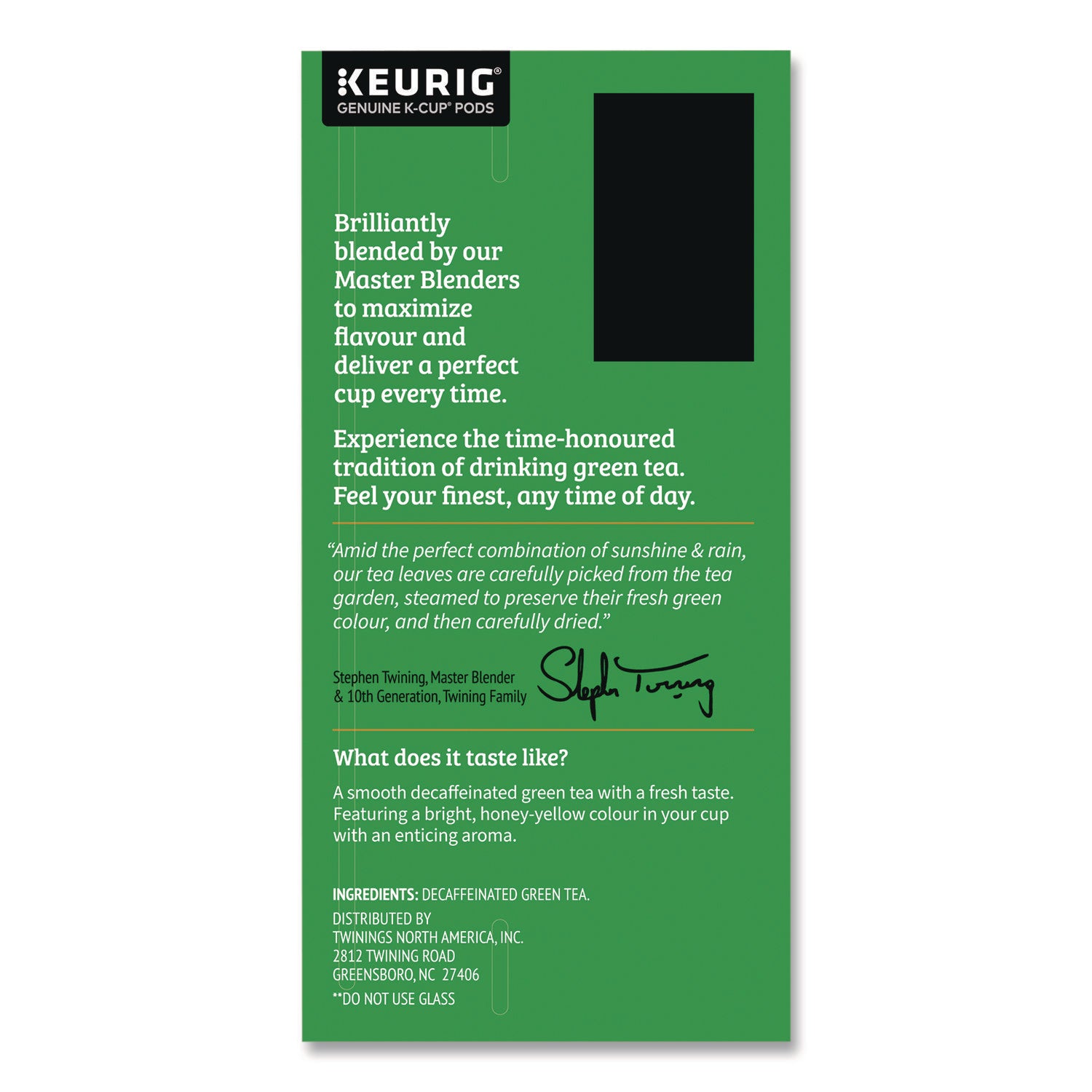 TWININGS® Tea K-Cups, Decaf Green Tea, 0.11 oz, 24/Box