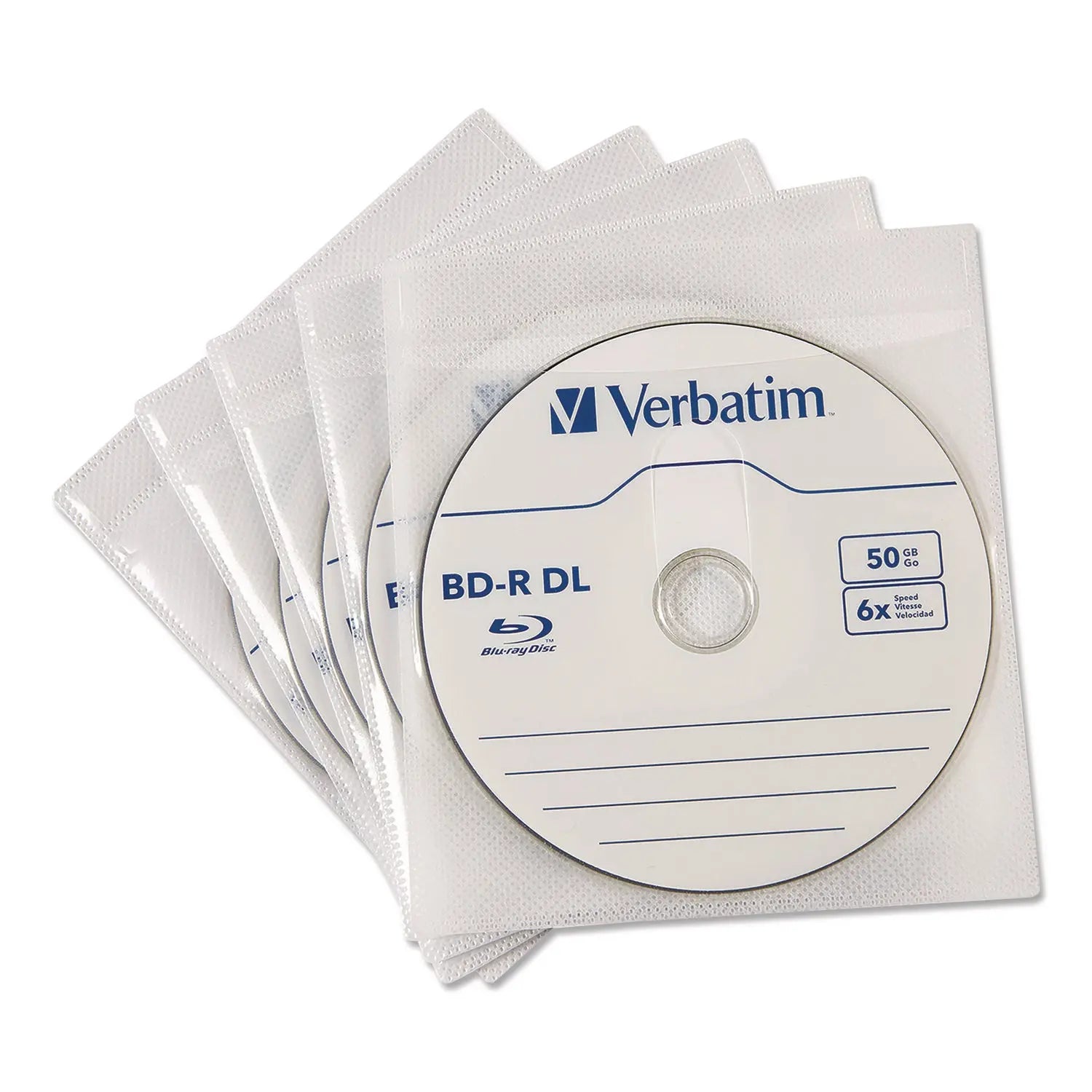 Verbatim® CD/DVD Sleeves, White, 50/Pack Verbatim® Flipcost