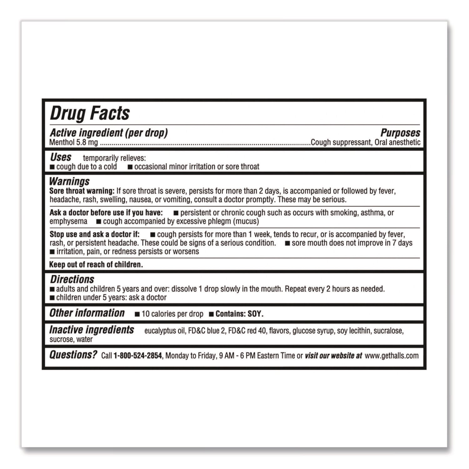 HALLS Relief Menthol Cough Suppressant - Oral Anesthetic, Cherry, 30/Pack