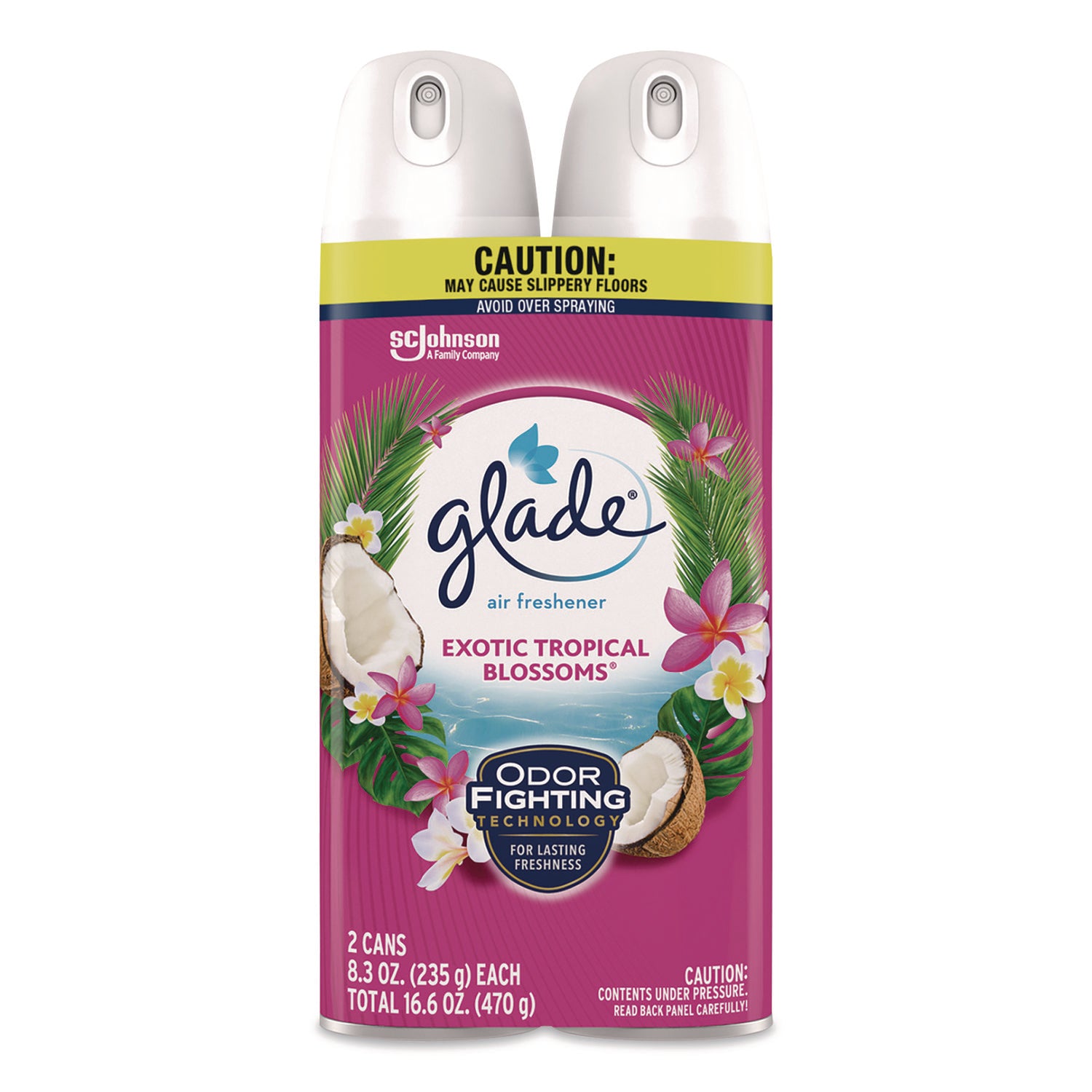Glade® Air Freshener, Exotic Tropical Blossoms, 8.3 oz Can, 2/Pack