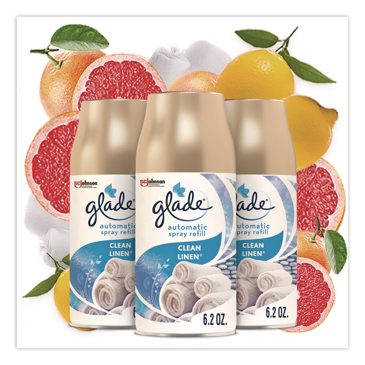 Glade® Automatic Air Freshener Refill, Clean Linen, 6.2 oz Can, 3/Pack