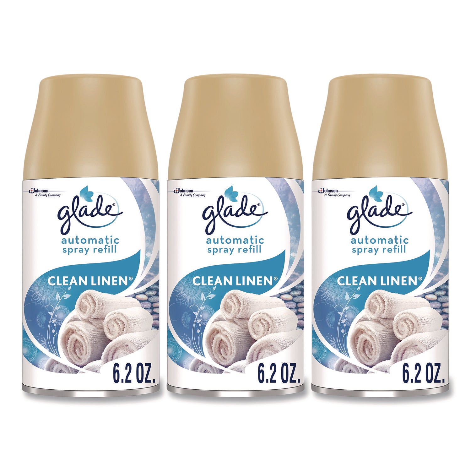 Glade® Automatic Air Freshener Refill, Clean Linen, 6.2 oz Can, 3/Pack