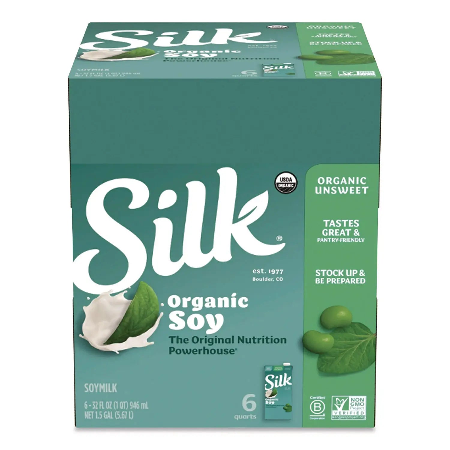 Silk® Soymilk, Unsweetened Original, 32 oz, 6/Carton Silk® Flipcost