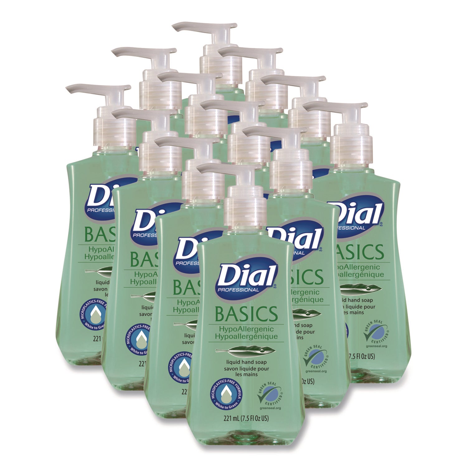 Dial® Professional Basics Hypoallergenic Liquid Hand Soap, Floral, 7.5 oz, 12/Carton