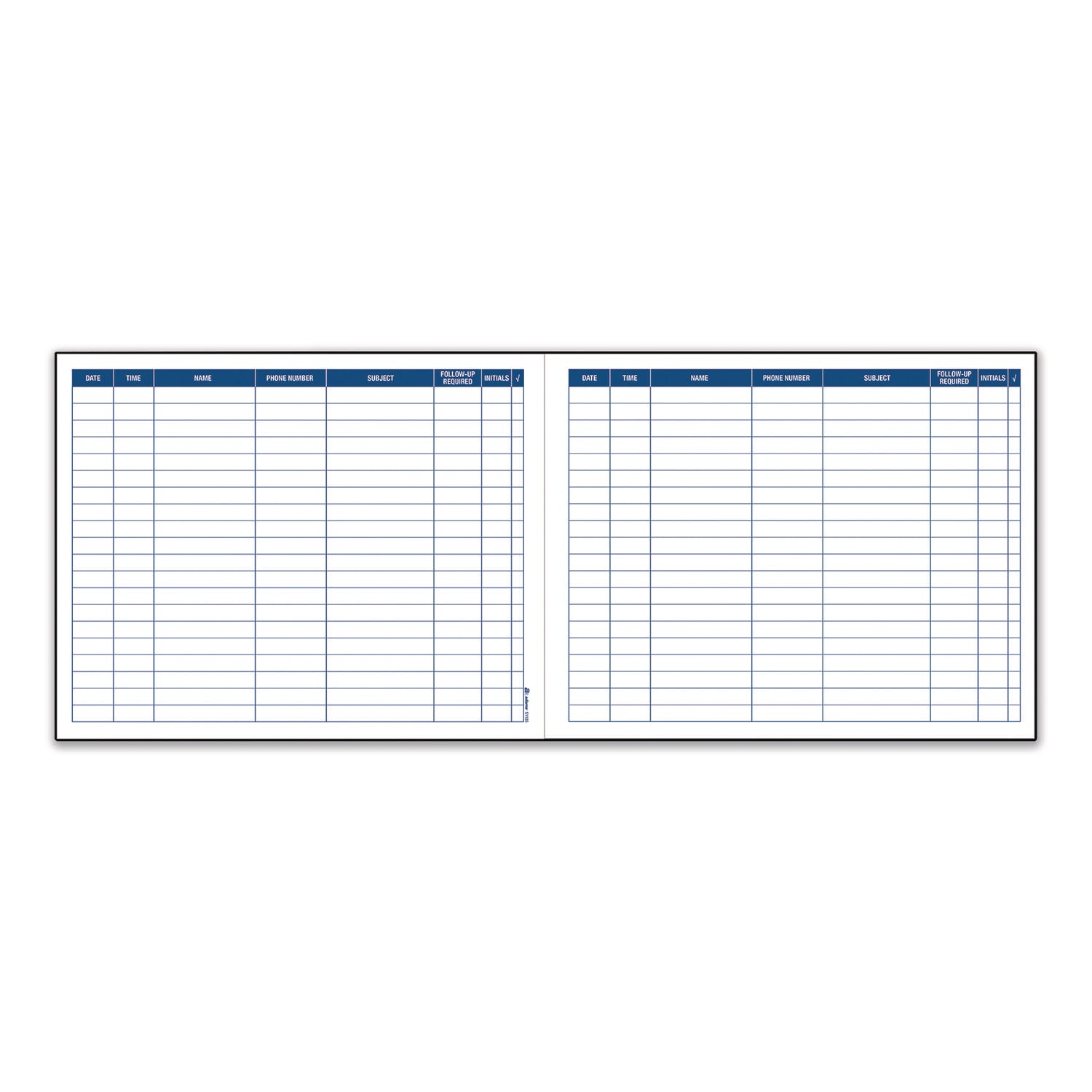 Adams® Activity Logbook, 8 Columns, Blue/White Cover, 11 x 8.5 Sheets, 50 Sheets/Book