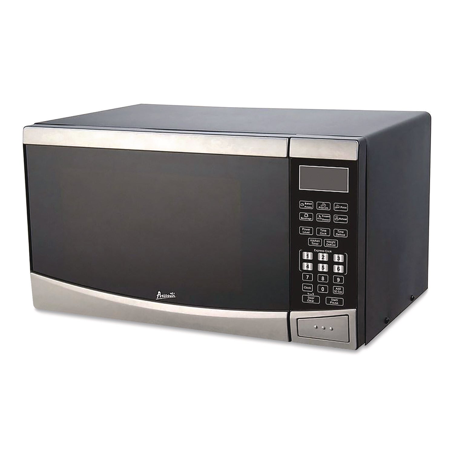 Avanti 0.9 Cu Ft Stainless Steel Countertop Microwave, Stainless Steel/Black
