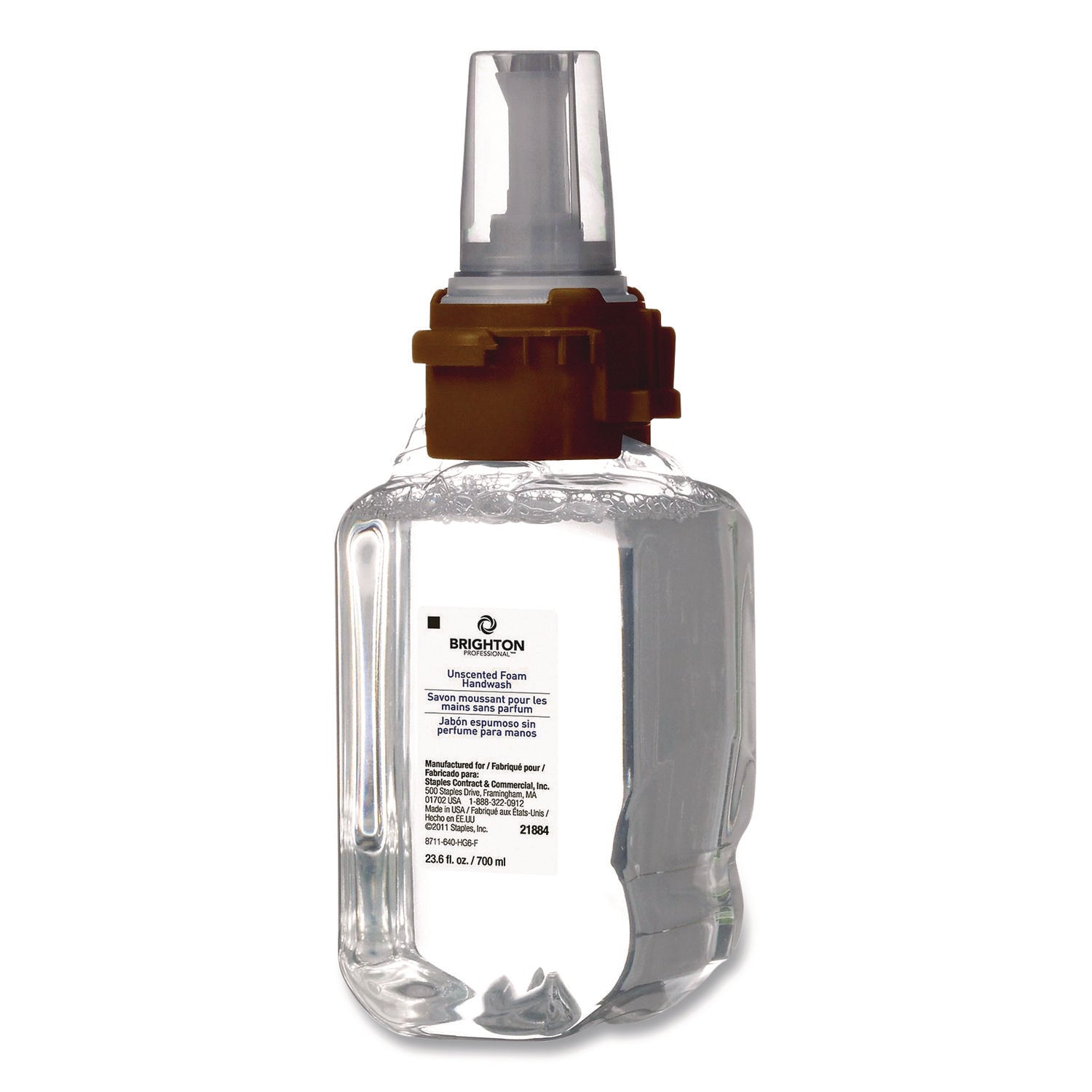 Brighton Professional™ Foaming Hand Soap Refill for ADX 7 Dispenser, Unscented, 700 mL, 4/Carton