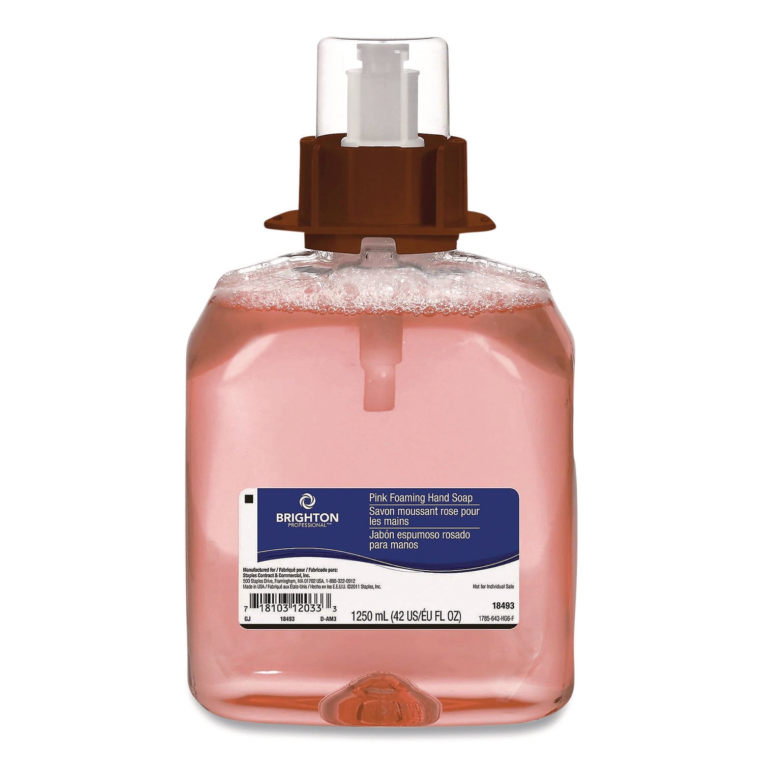 Brighton Professional™ Foaming Hand Soap Refill for BP Dispenser, Fruity Scent, 1,250 mL, 4/Carton