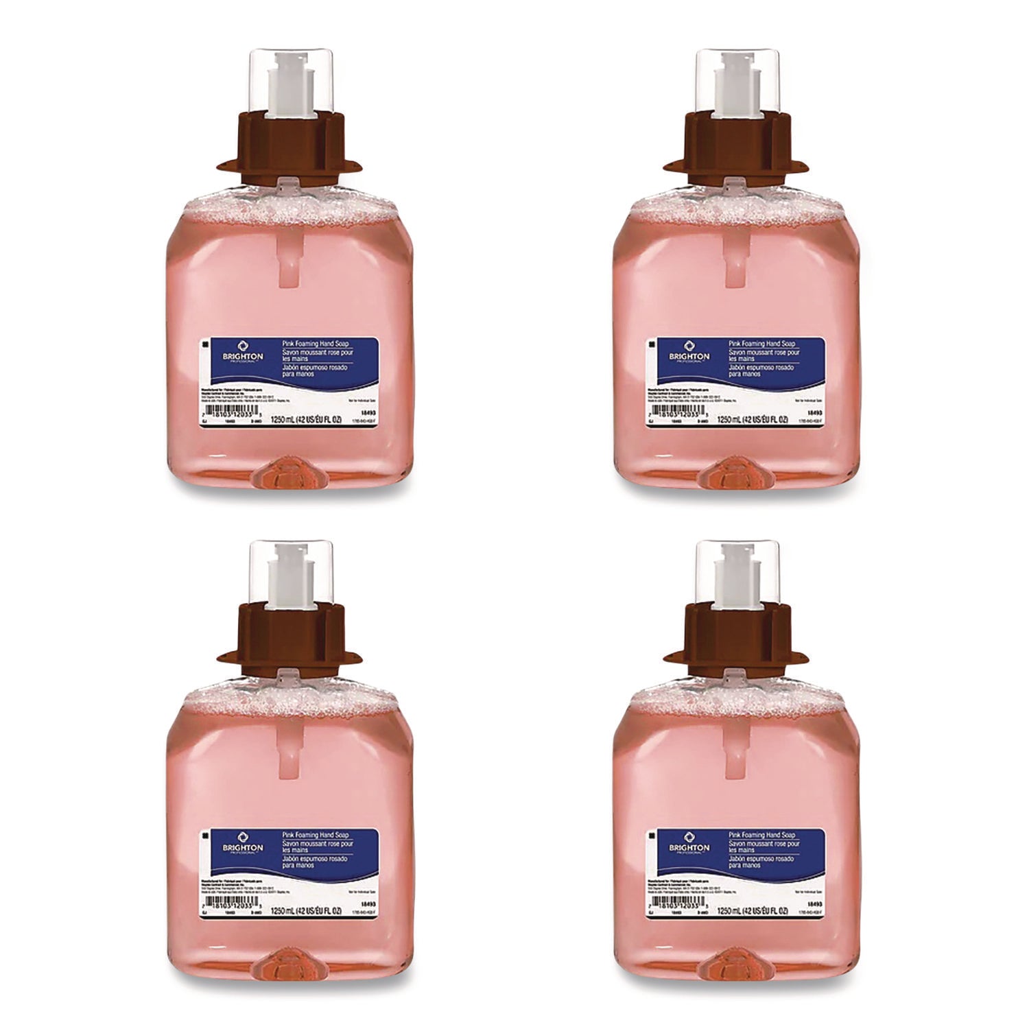 Brighton Professional™ Foaming Hand Soap Refill for BP Dispenser, Fruity Scent, 1,250 mL, 4/Carton