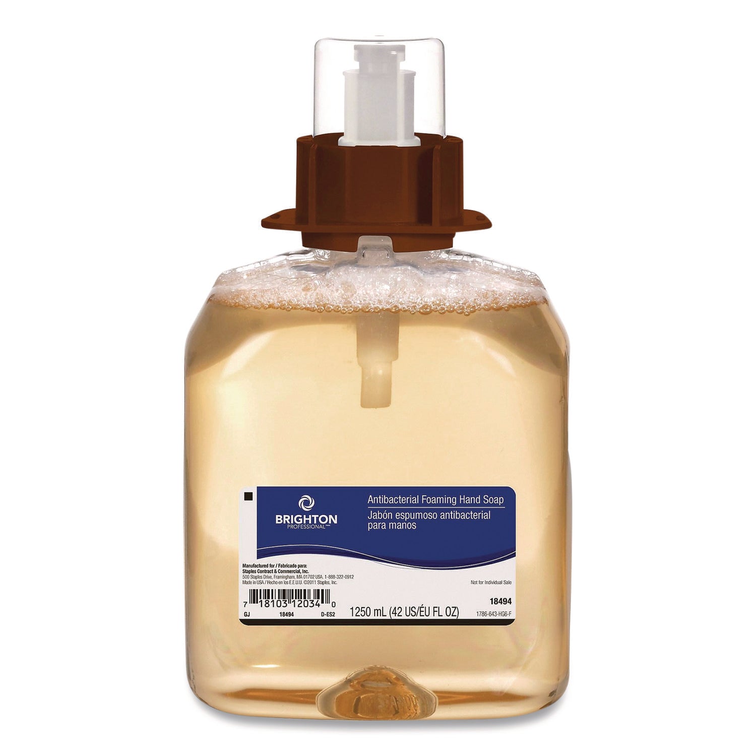 Brighton Professional™ Antibacterial Foaming Hand Soap Refill for BP Dispensers, Orange Scent, 1,250 mL, 4/Carton