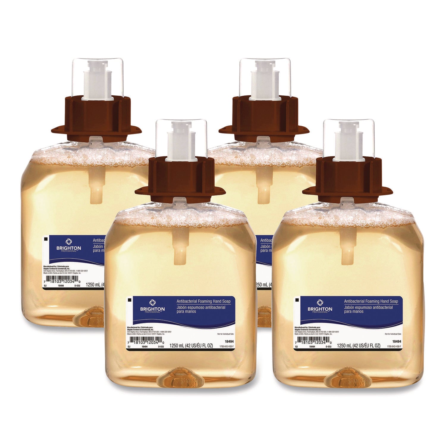 Brighton Professional™ Antibacterial Foaming Hand Soap Refill for BP Dispensers, Orange Scent, 1,250 mL, 4/Carton