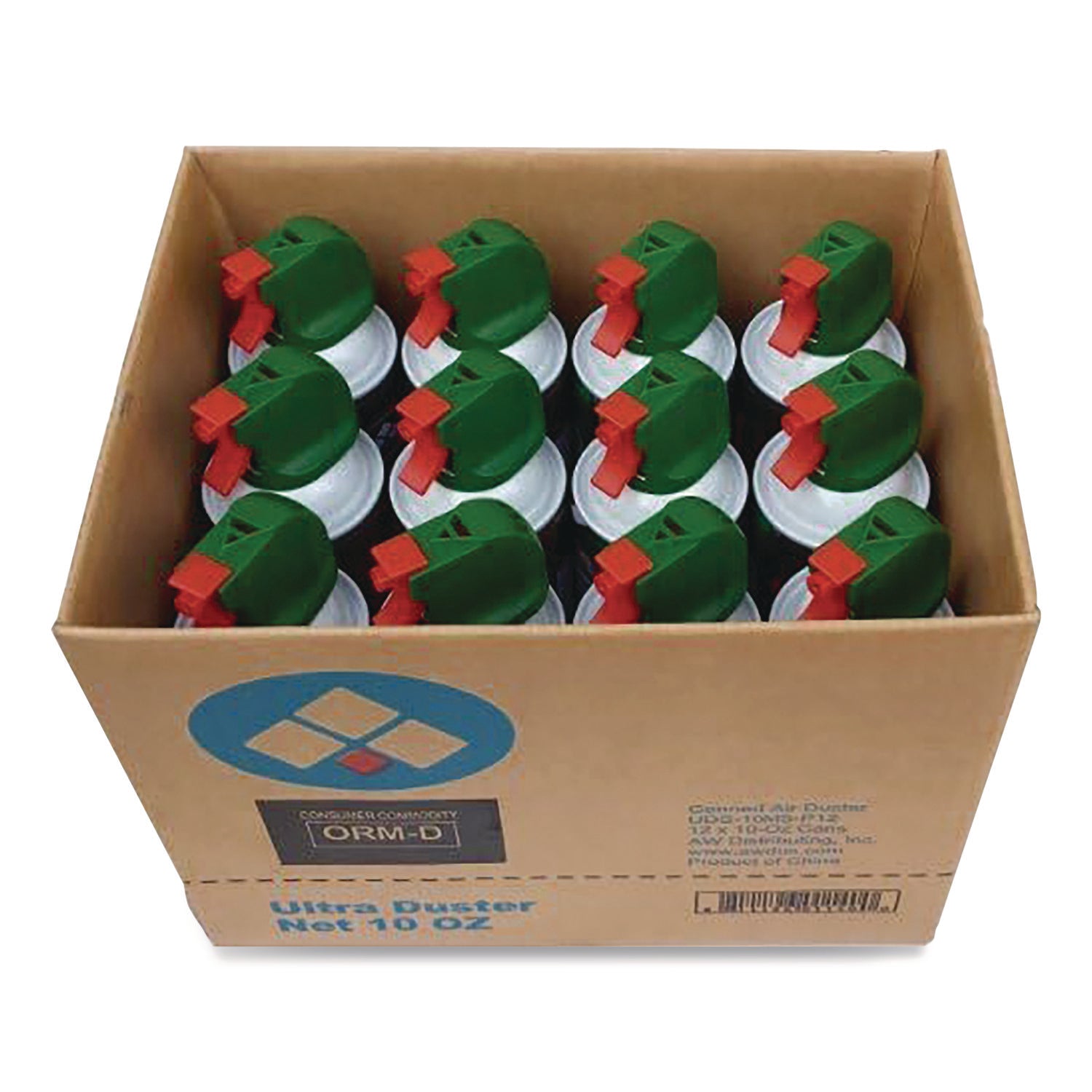 Ultra Duster™ Industrial Strength Compressed Air Duster Cleaner, 10 oz Can, 12/Carton