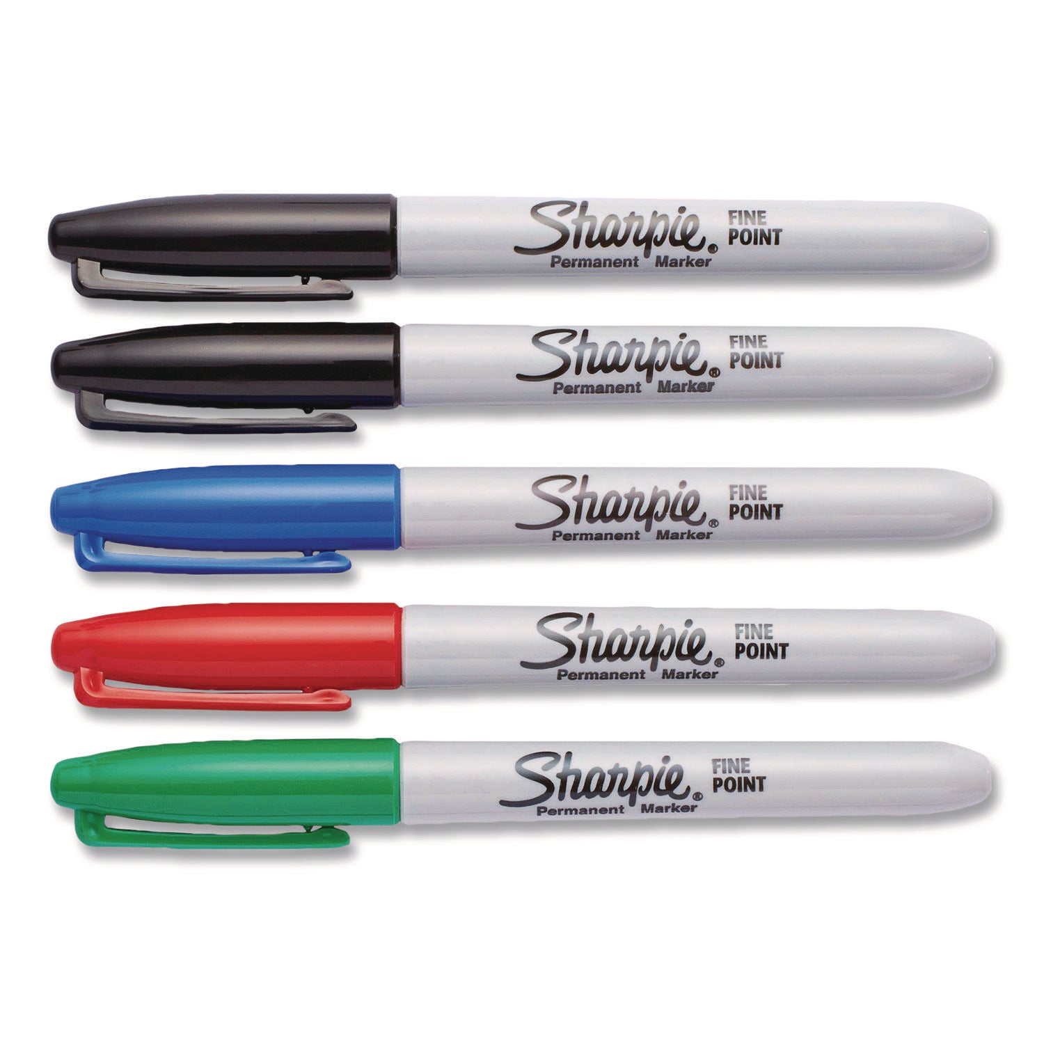 Sharpie® Fine Tip Permanent Marker, Fine Bullet Tip, Assorted Ink Colors, 5/Pack