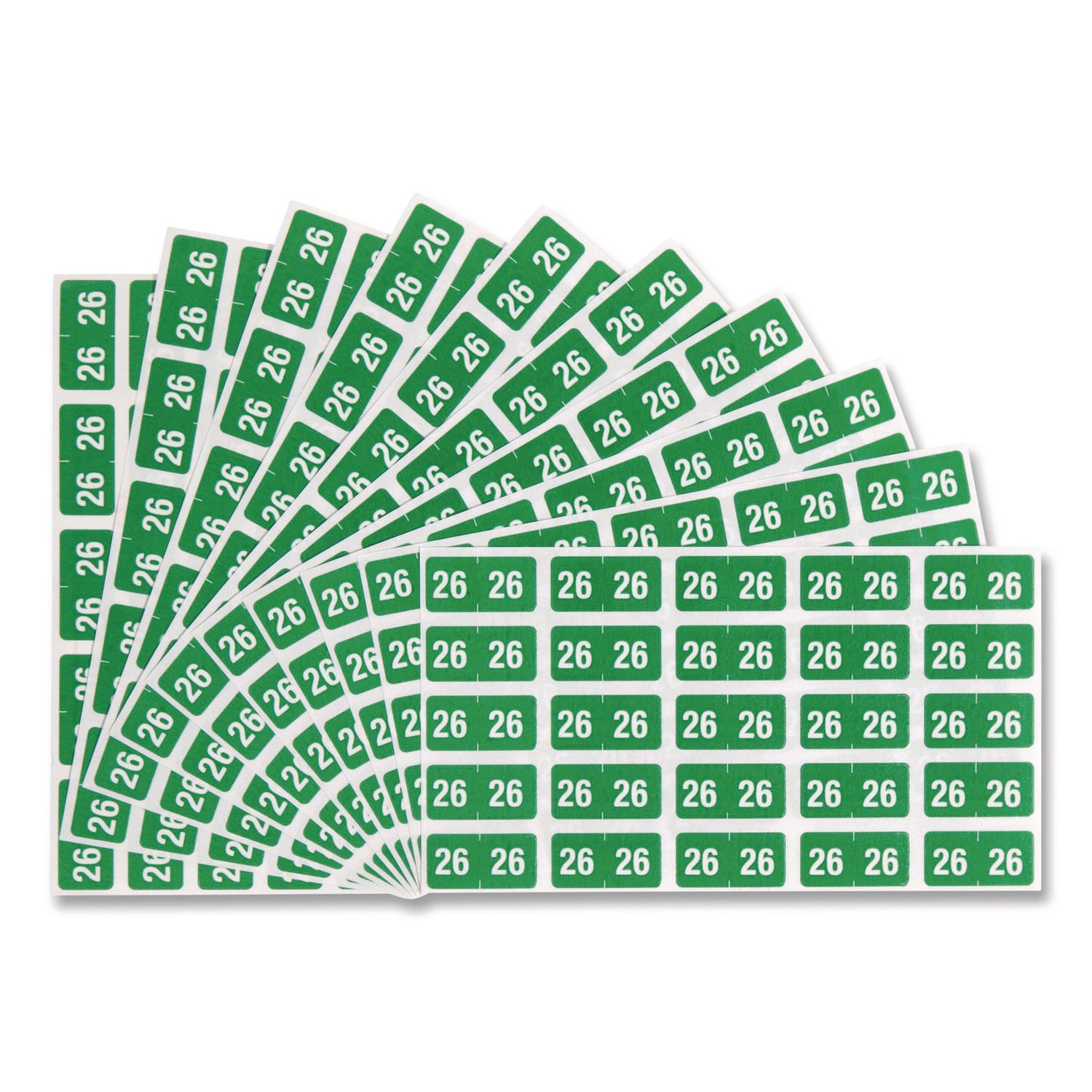 Smead Yearly End Tab File Folder Labels, 0.5 x 1, Green, 25/Sheet, 10 Sheets/Pack
