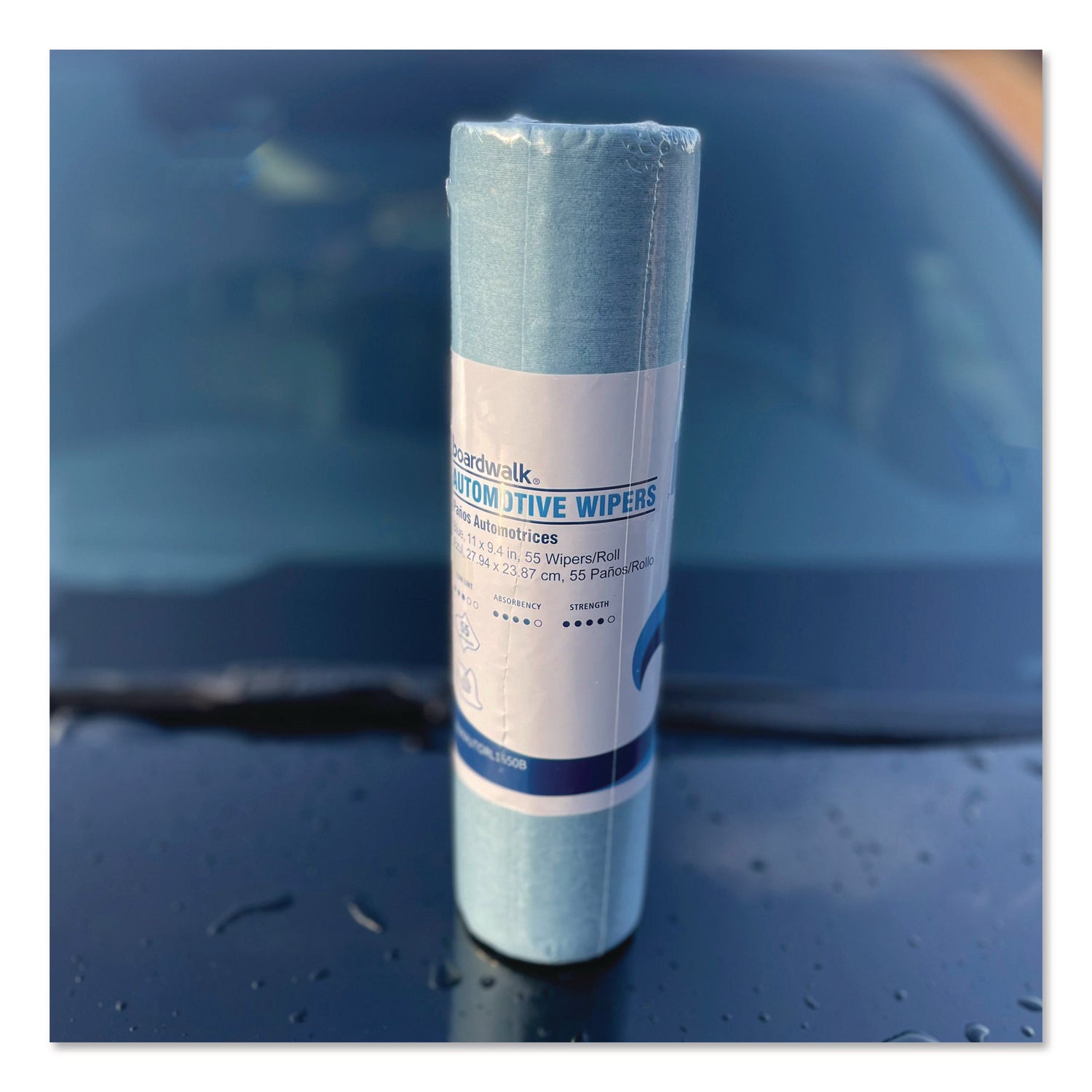 Boardwalk® Automotive Wiper Rolls, 9.4 x 11, Blue, 55/Roll, 30 Rolls/Carton