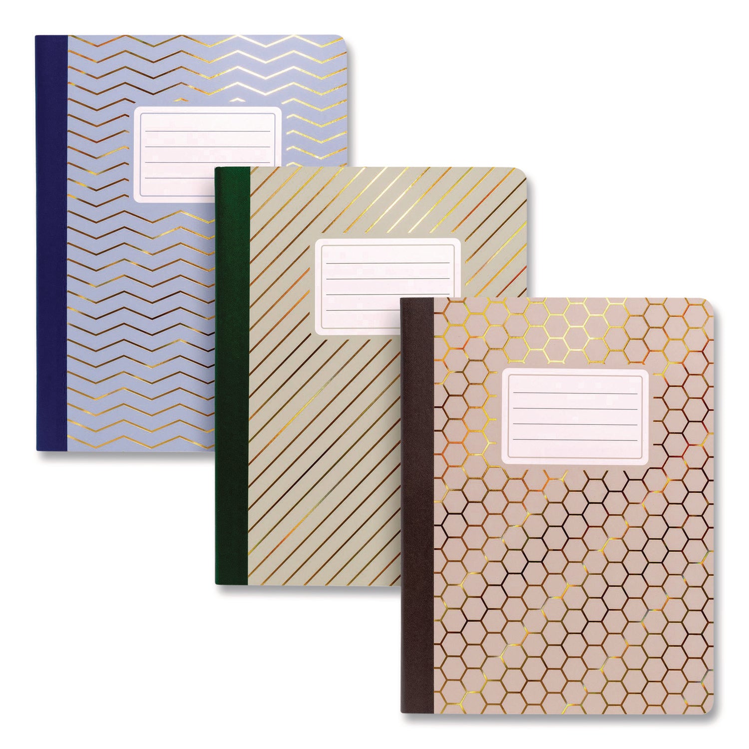 PUKKA PAD® Composition Book, Medium/College Rule, Assorted Color Covers, (70) 9.8 x 6.9 Sheets, 3/Pack