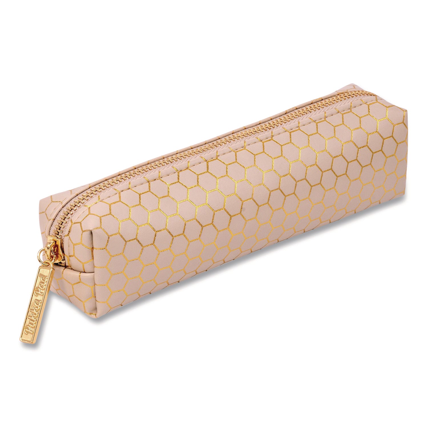 PUKKA PAD® Pencil Case, 8.07 x 2.36 x 2.55, Taupe, 6/Pack