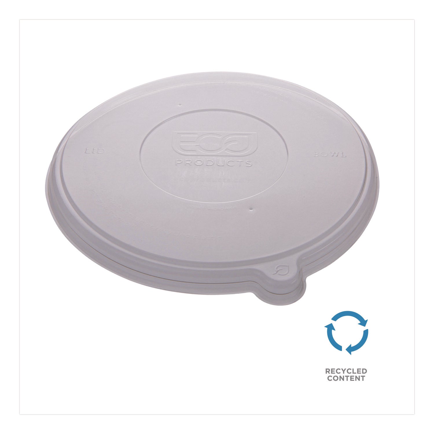 Eco-Products® Worldview 100 Percent Recycled Content Lid, 7.93" Diameter x 0.6" h, Clear, 400/Carton