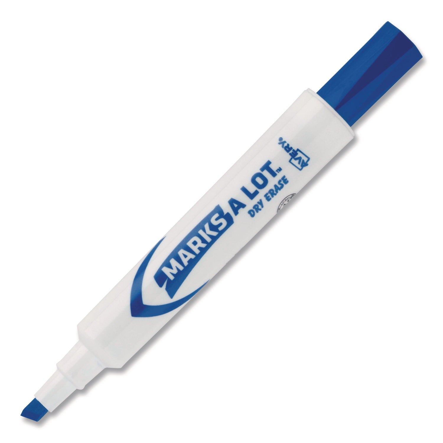 Avery® MARKS A LOT Desk-Style Dry Erase Markers, Broad Chisel Tip, Blue