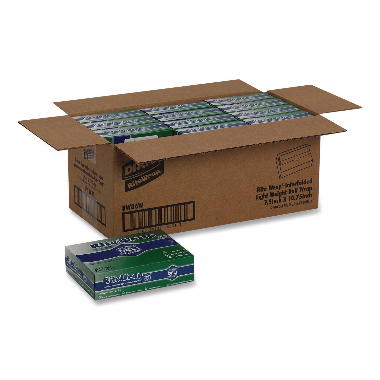 Dixie® Dispens-A-Wax Waxed Deli Patty Paper, 10.75 x 7.5, 500/Box, 12 Boxes/Carton
