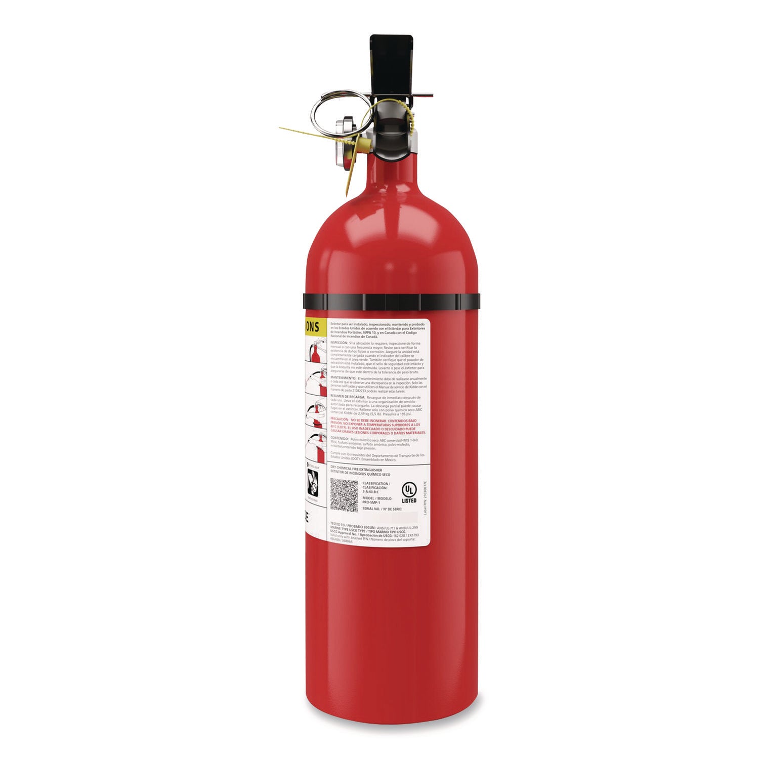 Kidde Pro-5MP Series Fire Extinguisher, with Wall Hanger, 3-A, 40-B:C, 5.5 lbs