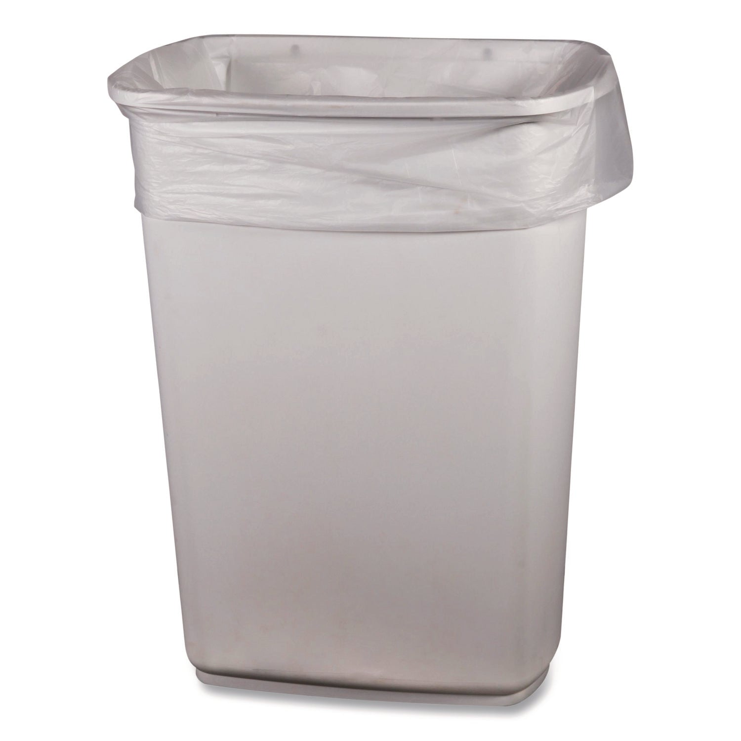 Boardwalk® Low-Density Waste Can Liners, 33 gal, 0.65 mil, 33 x 39, Clear, Perforated Roll, 250/Carton
