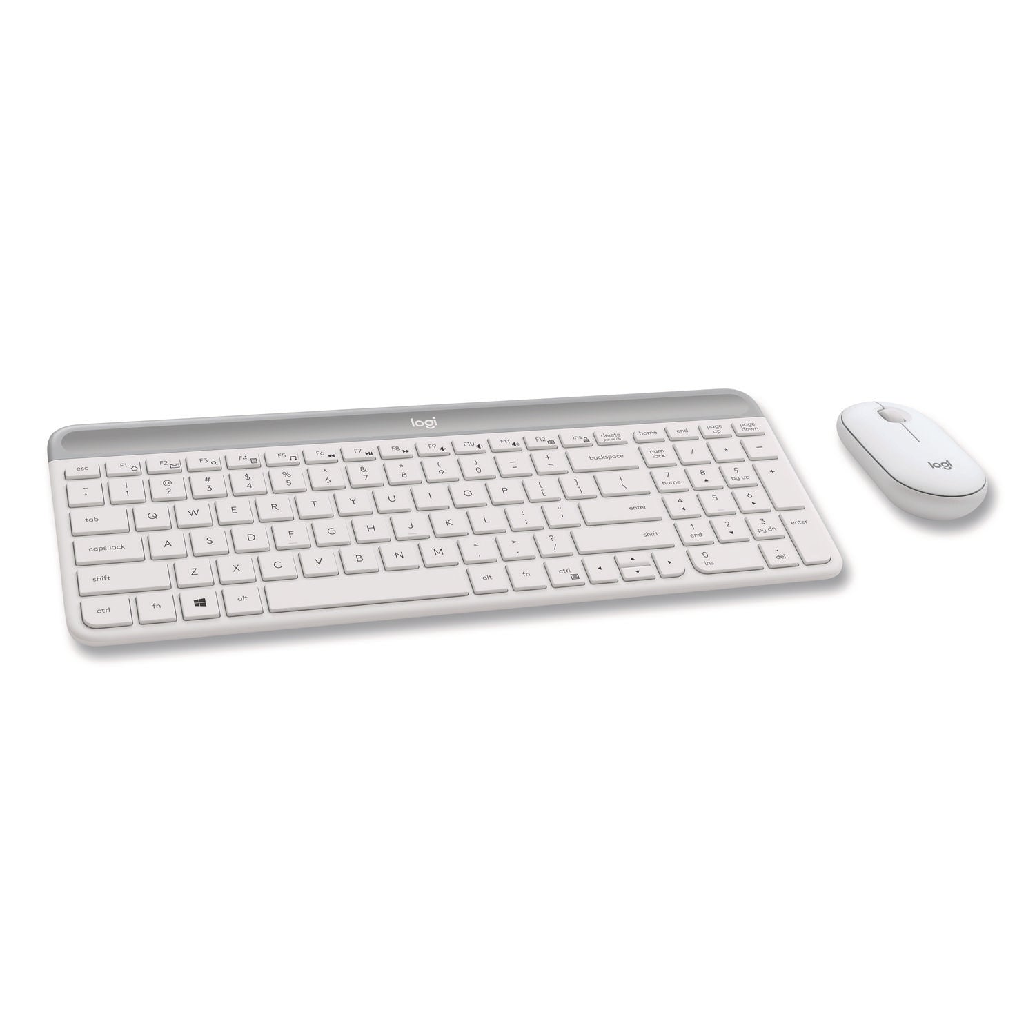 Logitech® MK470 Slim Wireless Keyboard and Mouse Combo, 2.4 GHz/33 ft Wireless Range, Off-White