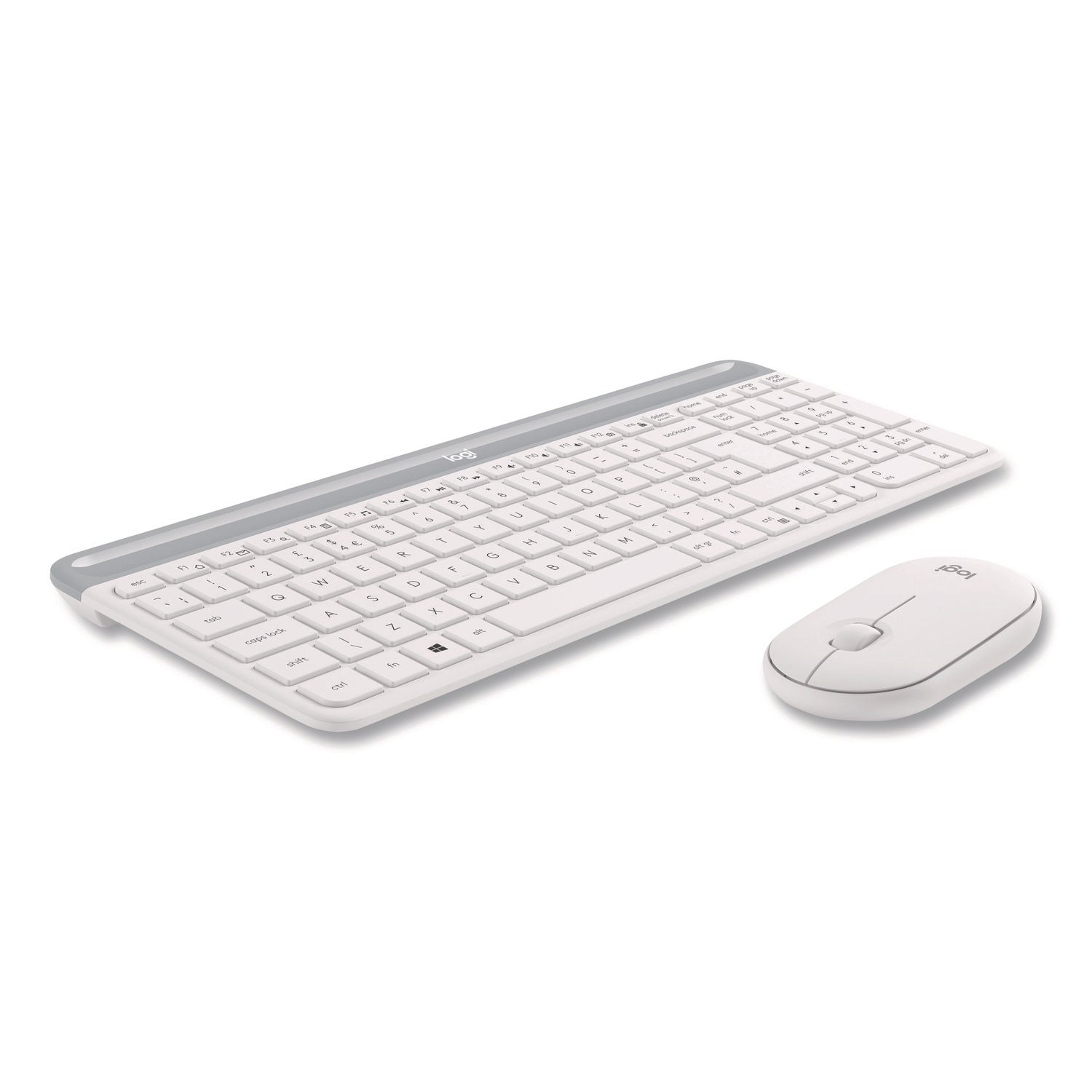 Logitech® MK470 Slim Wireless Keyboard and Mouse Combo, 2.4 GHz/33 ft Wireless Range, Off-White