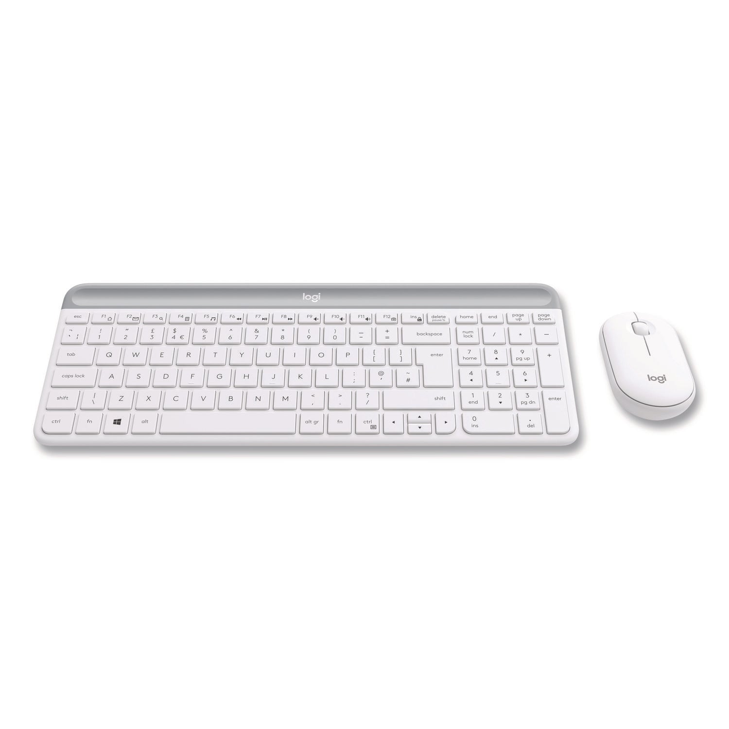 Logitech® MK470 Slim Wireless Keyboard and Mouse Combo, 2.4 GHz/33 ft Wireless Range, Off-White