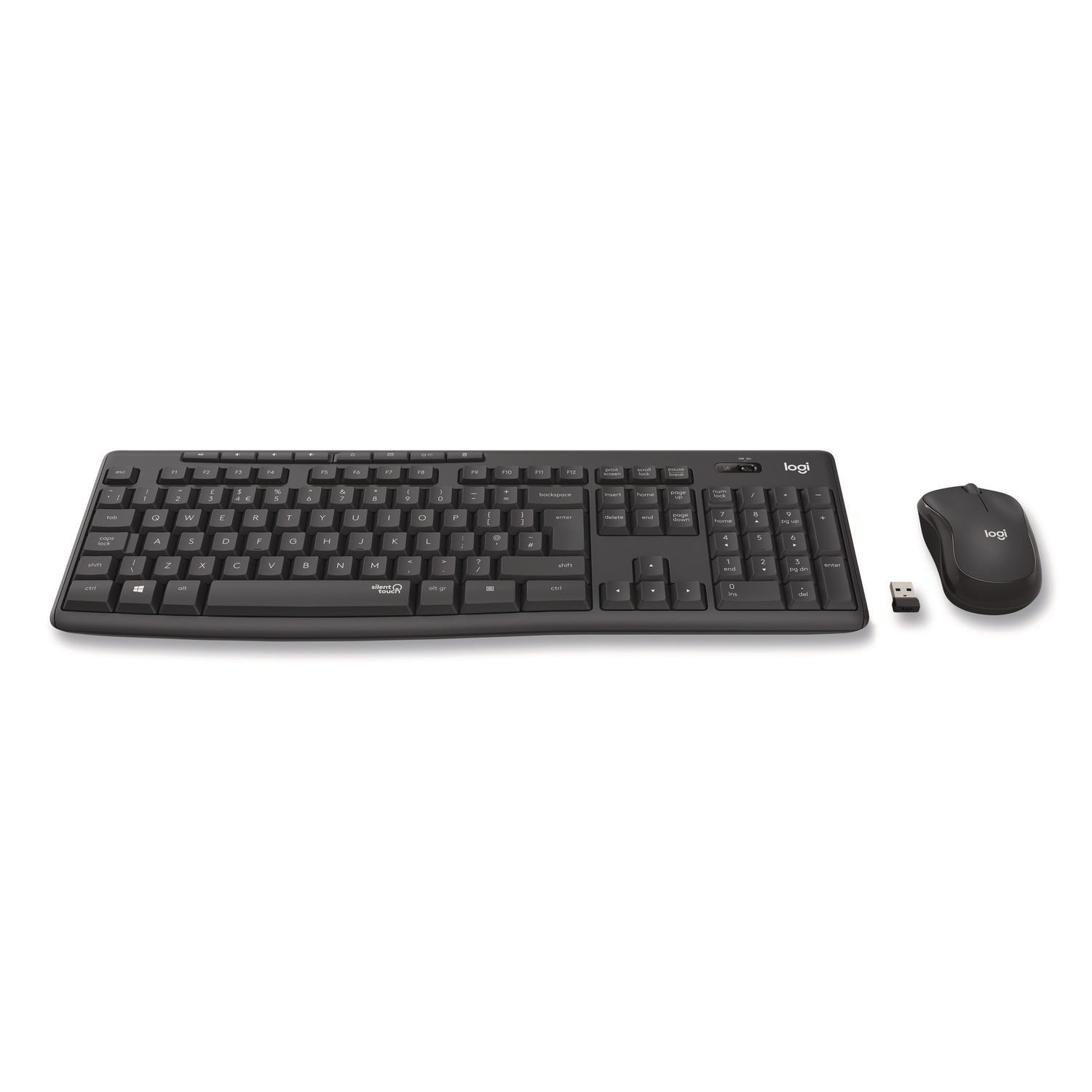 Logitech® MK295 Silent Wireless Combo, 2.4 GHz Frequency/33 ft Wireless Range, Graphite