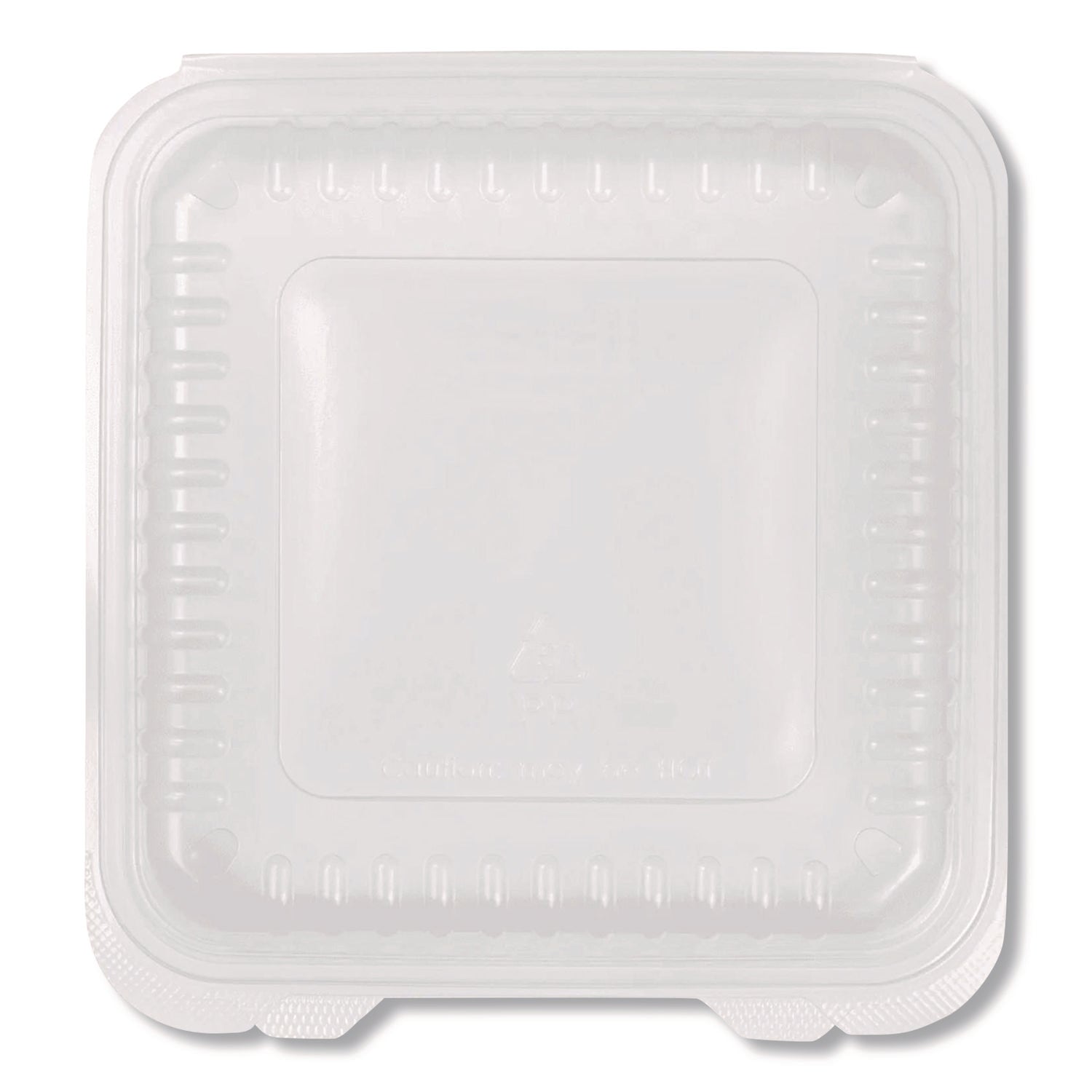 Karat® Polypropylene Plastic Hinged Container, 9.35 x 9.22 x 3.17, Clear, Plastic, 50/Pack, 4 Packs/Carton