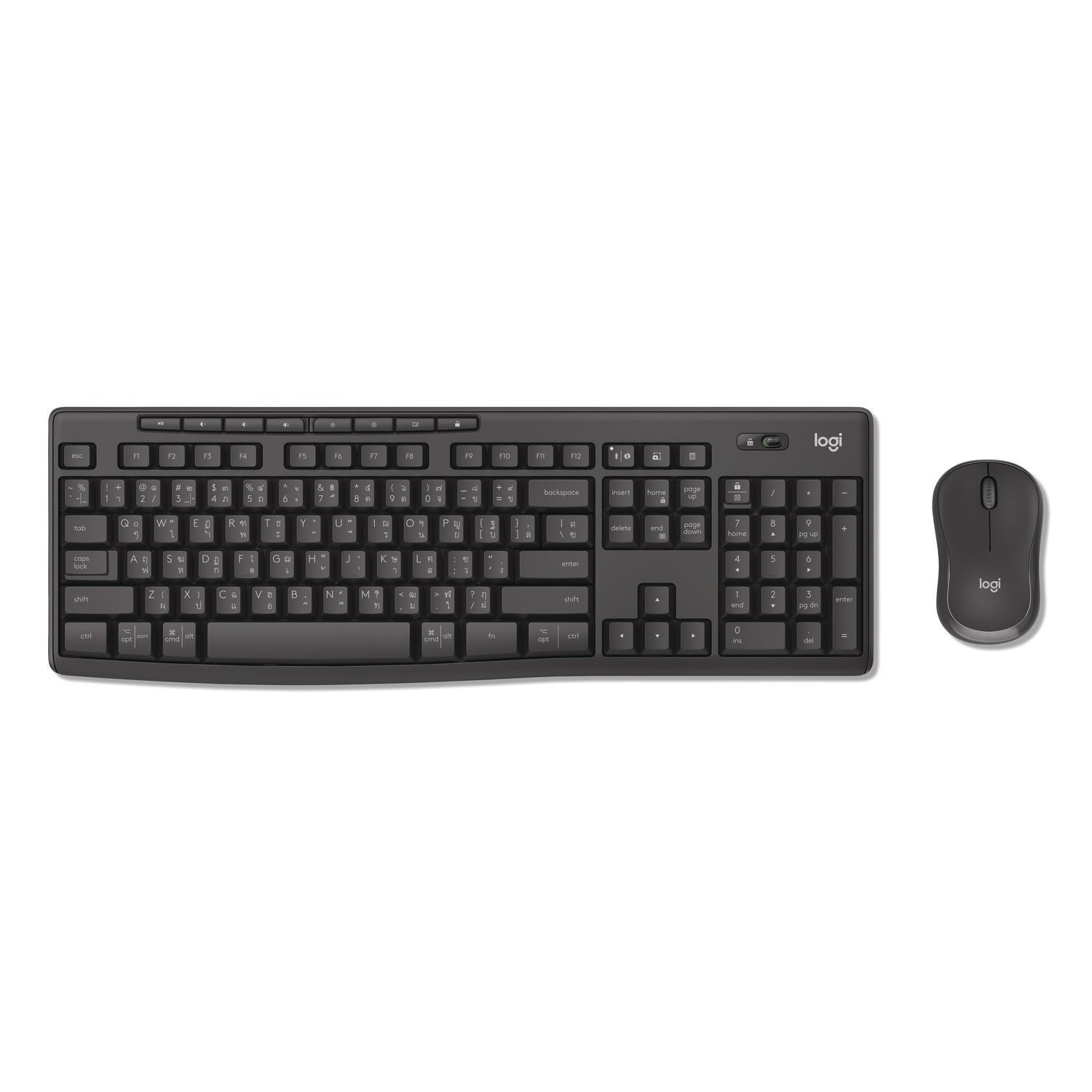 Logitech® MK370 Combo for Business, 33 ft Wireless Range, Graphite