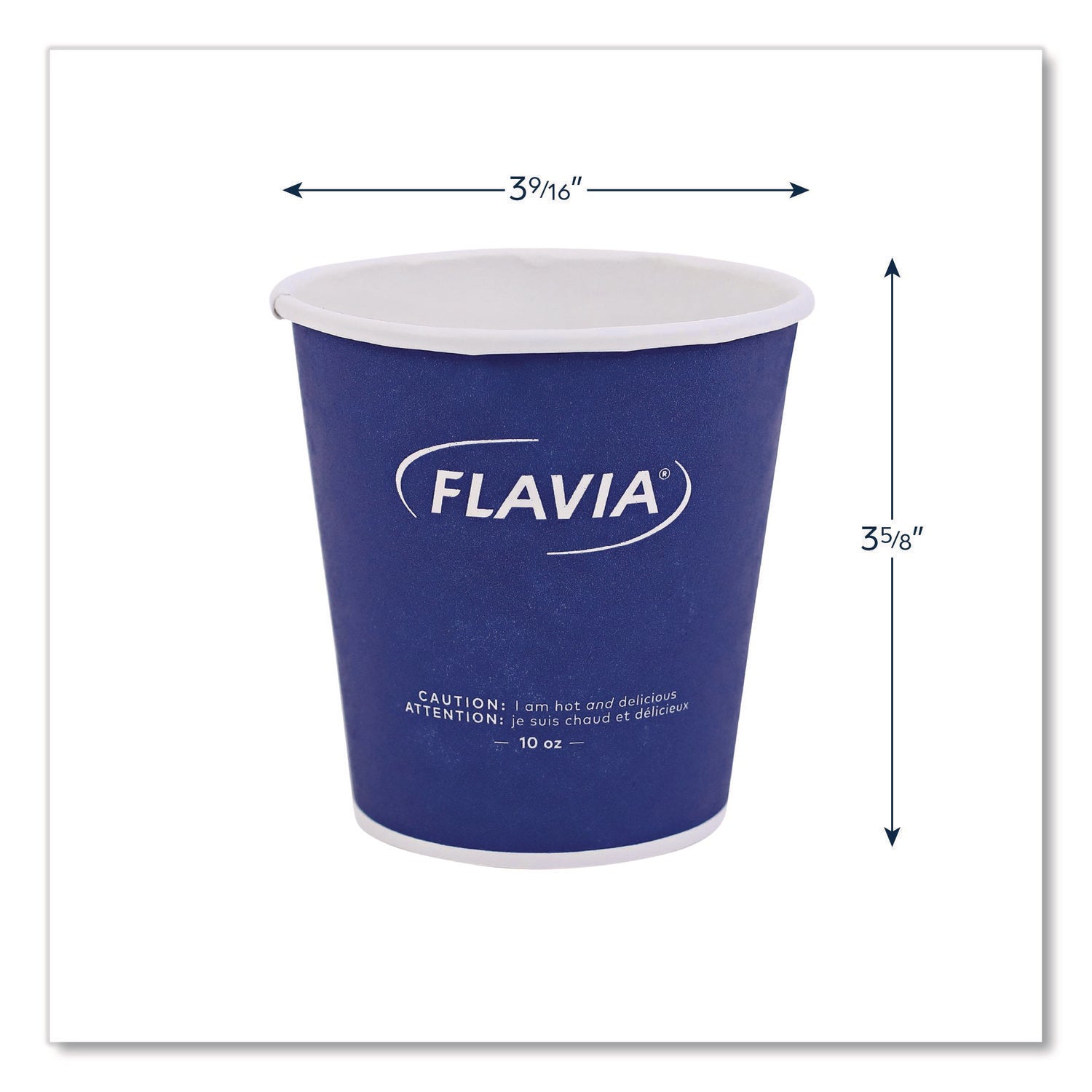 FLAVIA® Hot Beverage Paper Cup 10 oz, FLAVIA Design, Blue, 100/Sleeve, 10 Sleeves/Carton