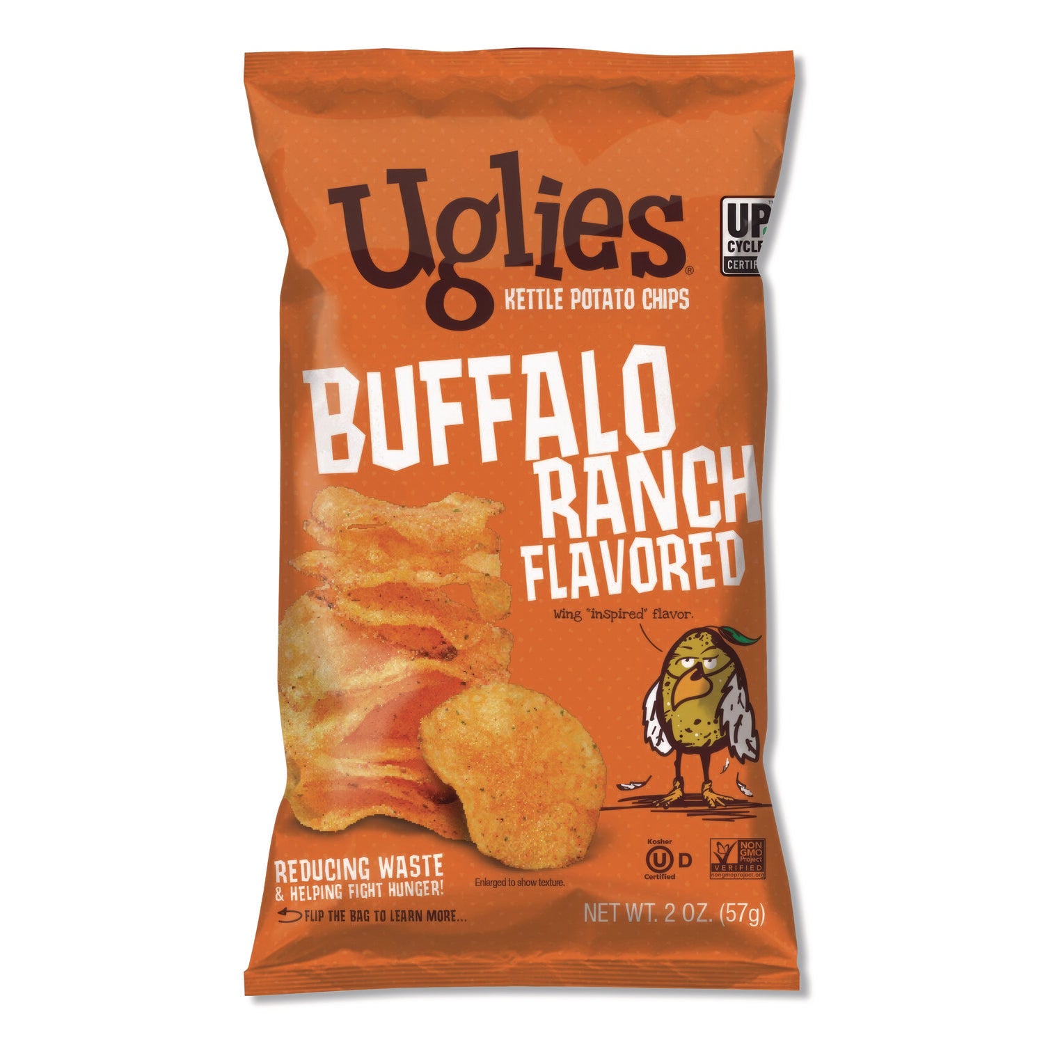Uglies® Kettle Potato Chips, Buffalo Ranch, 2 oz Bags, 24/Carton