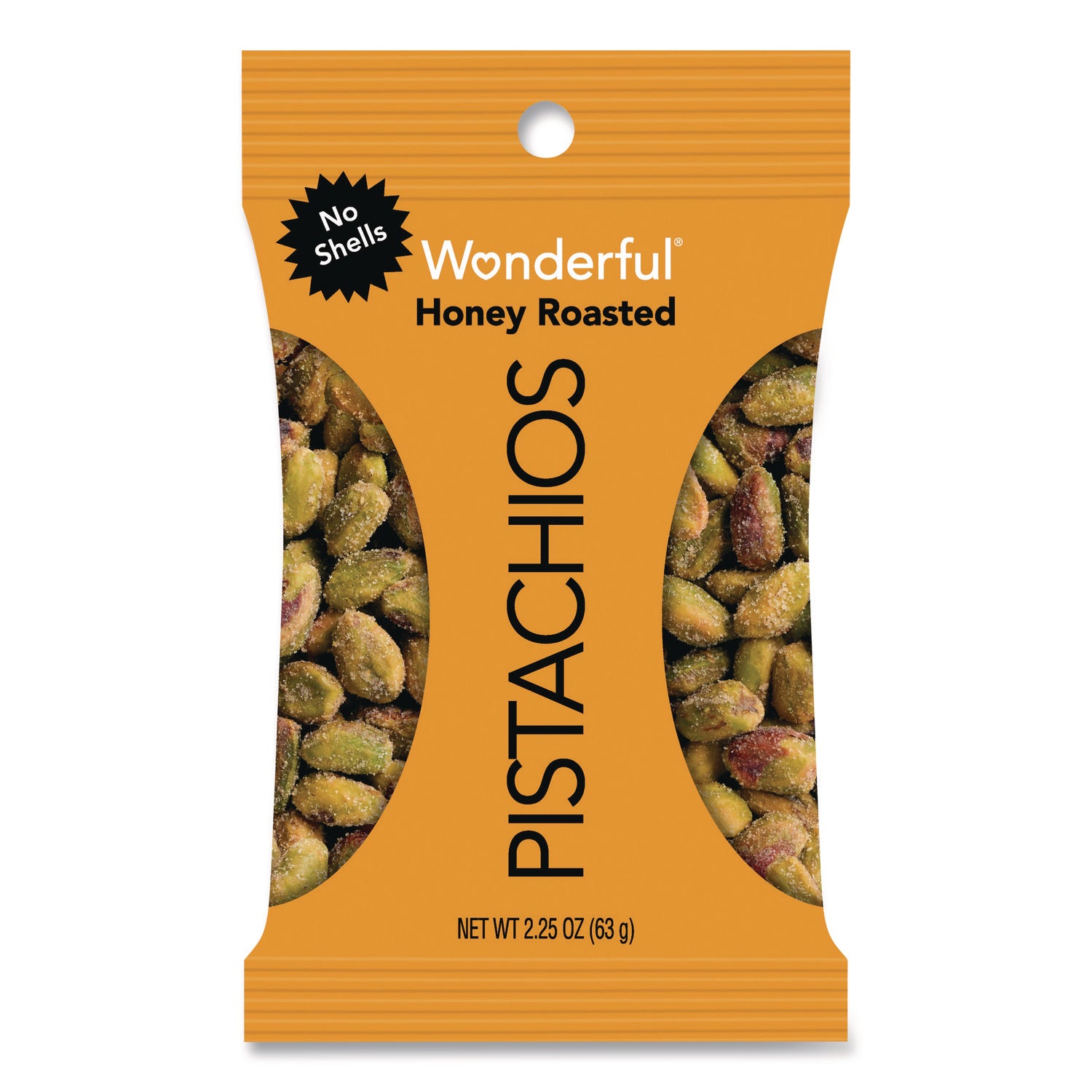 Wonderful® No Shells Honey Roasted Pistachios, 2.25 oz Bags, 8/Box