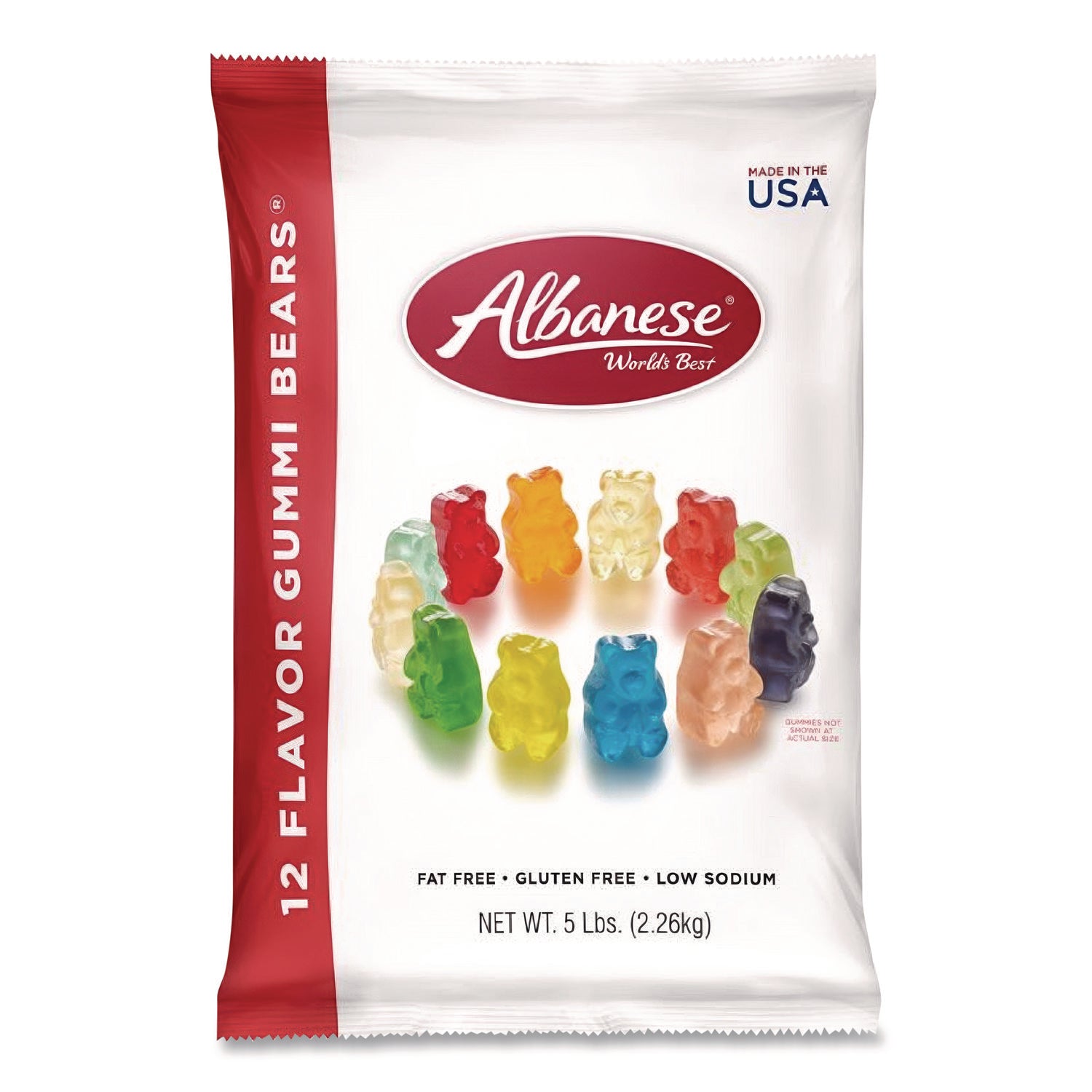 Albanese® World’s Best Gummi Bears, 12 Assorted Fruit Flavors, 5 lb Bag