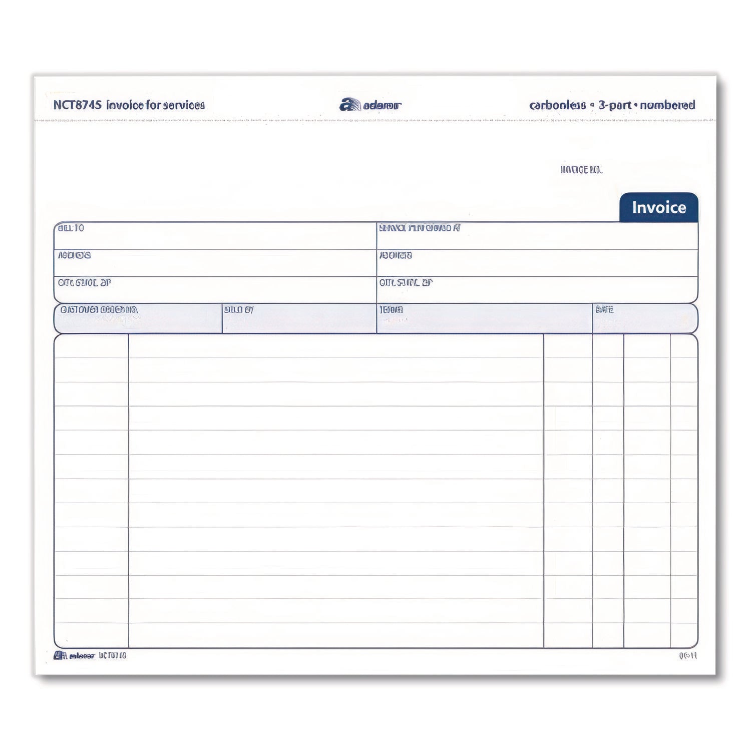Adams® Multipart Service Invoice Pad, Three-Part Carbonless, 8.5 x 6.94, 50 Forms Total